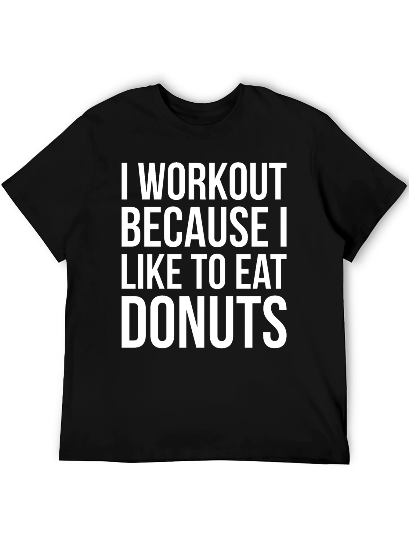 Black Workout for Donuts T-Shirt - Black, Cotton Blend view 5