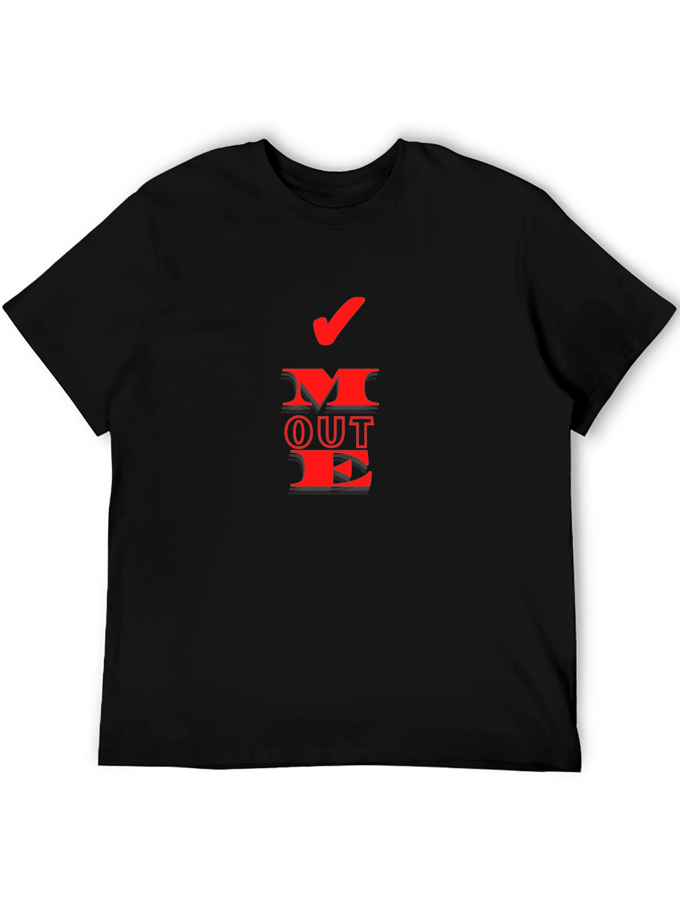 Black Move Out Red Graphic Tee - Novelty T-Shirt view 5