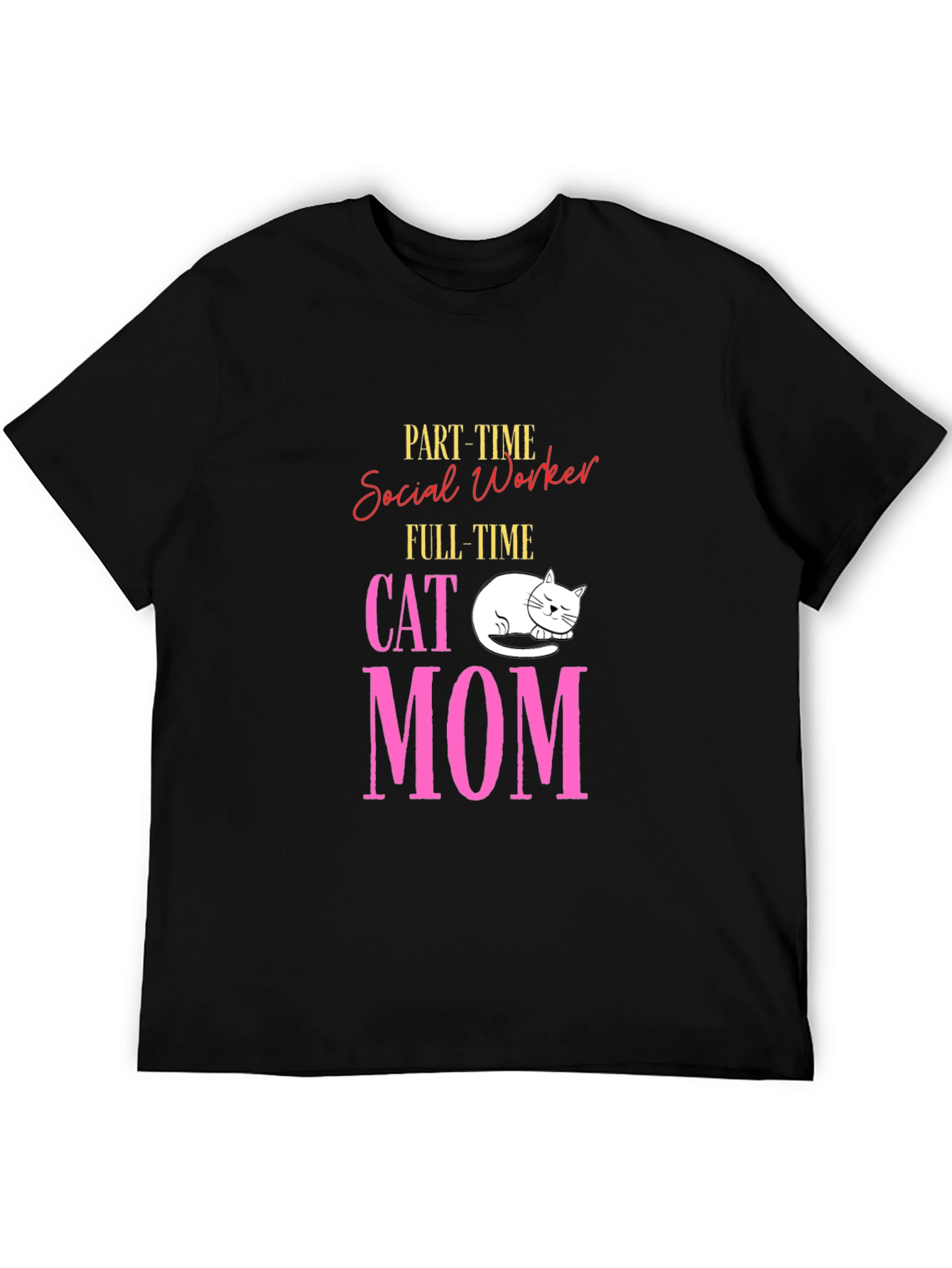 Black Social Worker Cat Mom T-Shirt view 5
