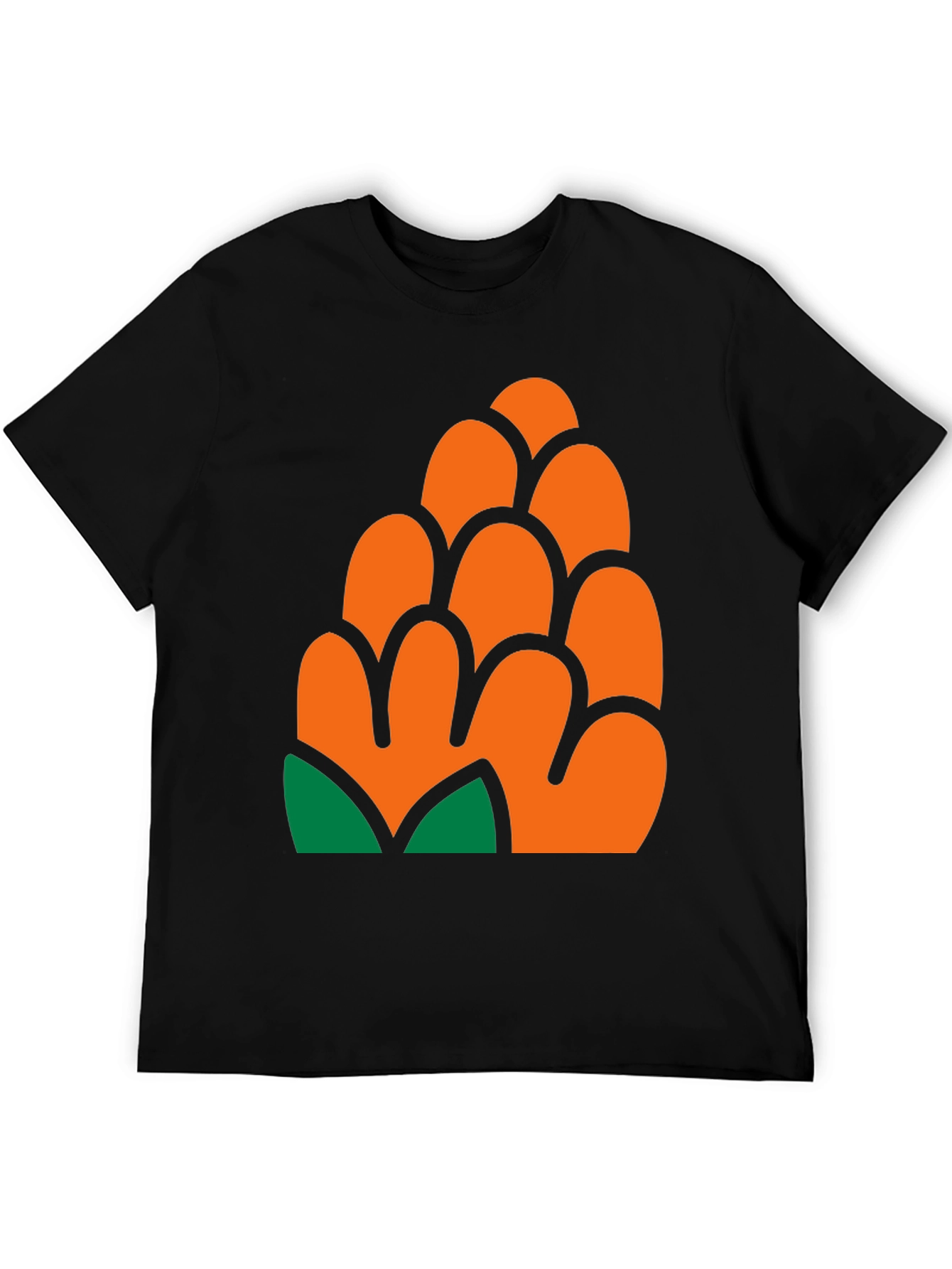 Black Pinecone Graphic Print T-Shirt - Casual Style view 5