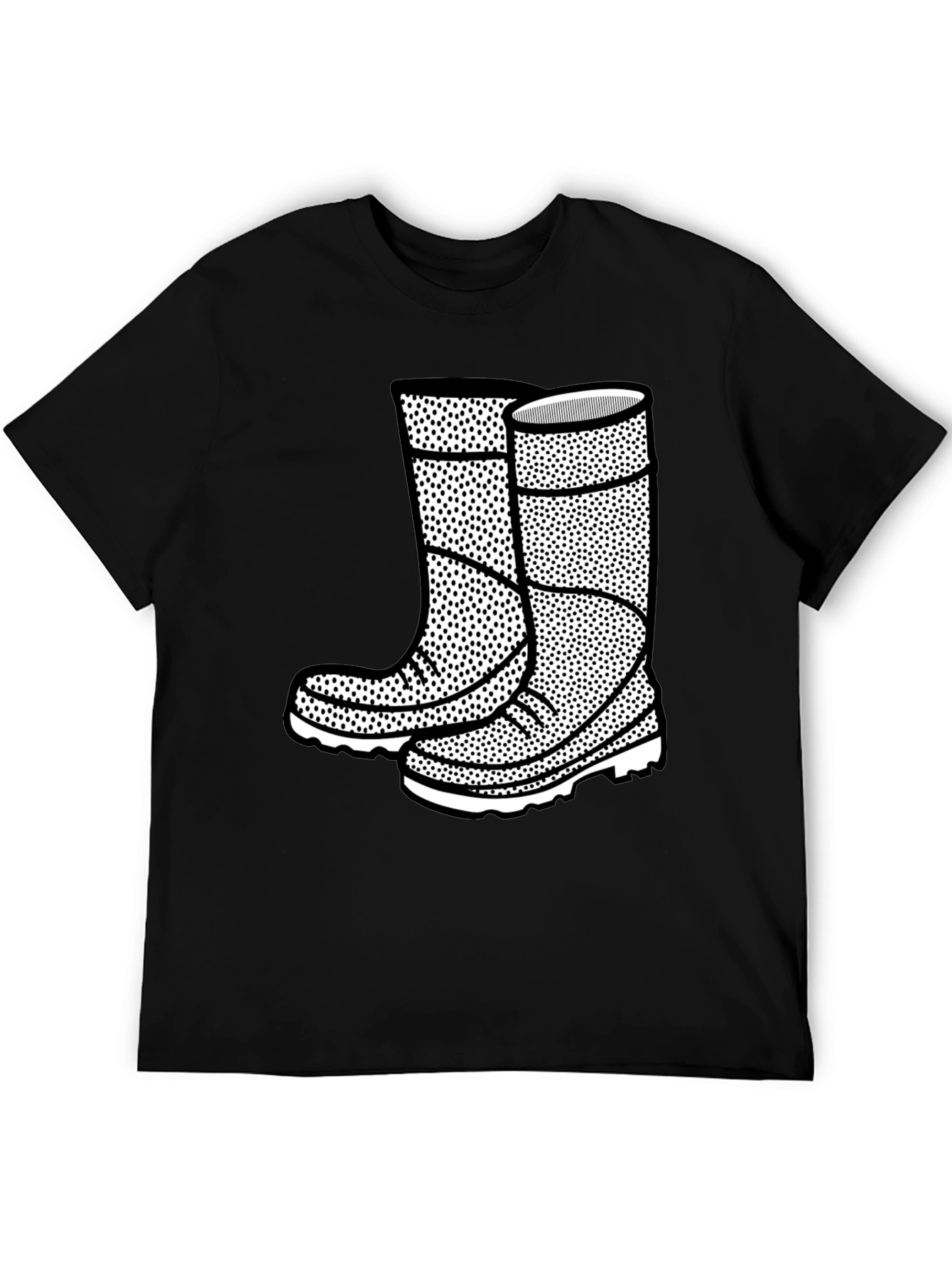 Black Graphic Tee: Rain Boots Design view 5
