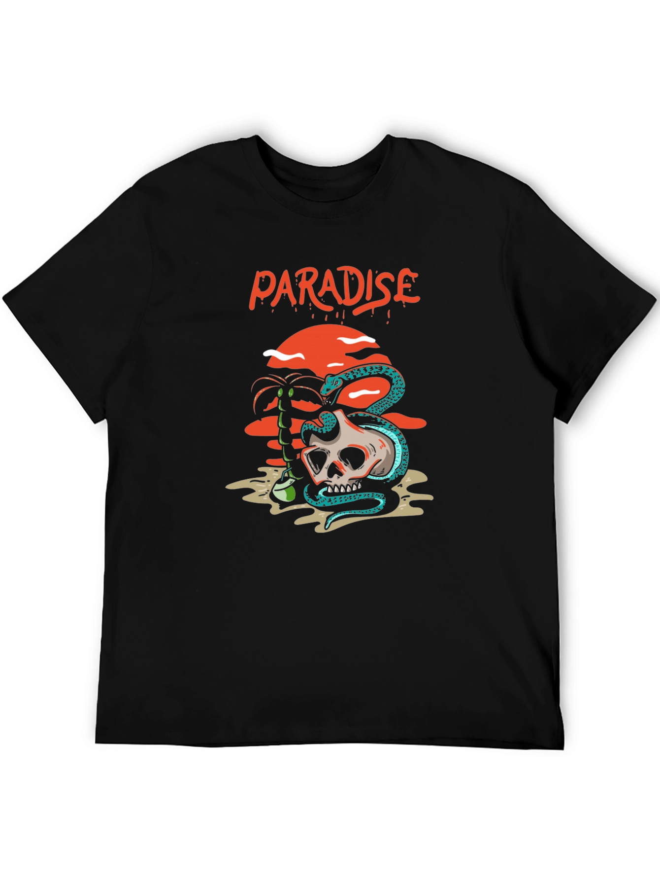 Black Paradise Skull & Snake Graphic Tee view 5