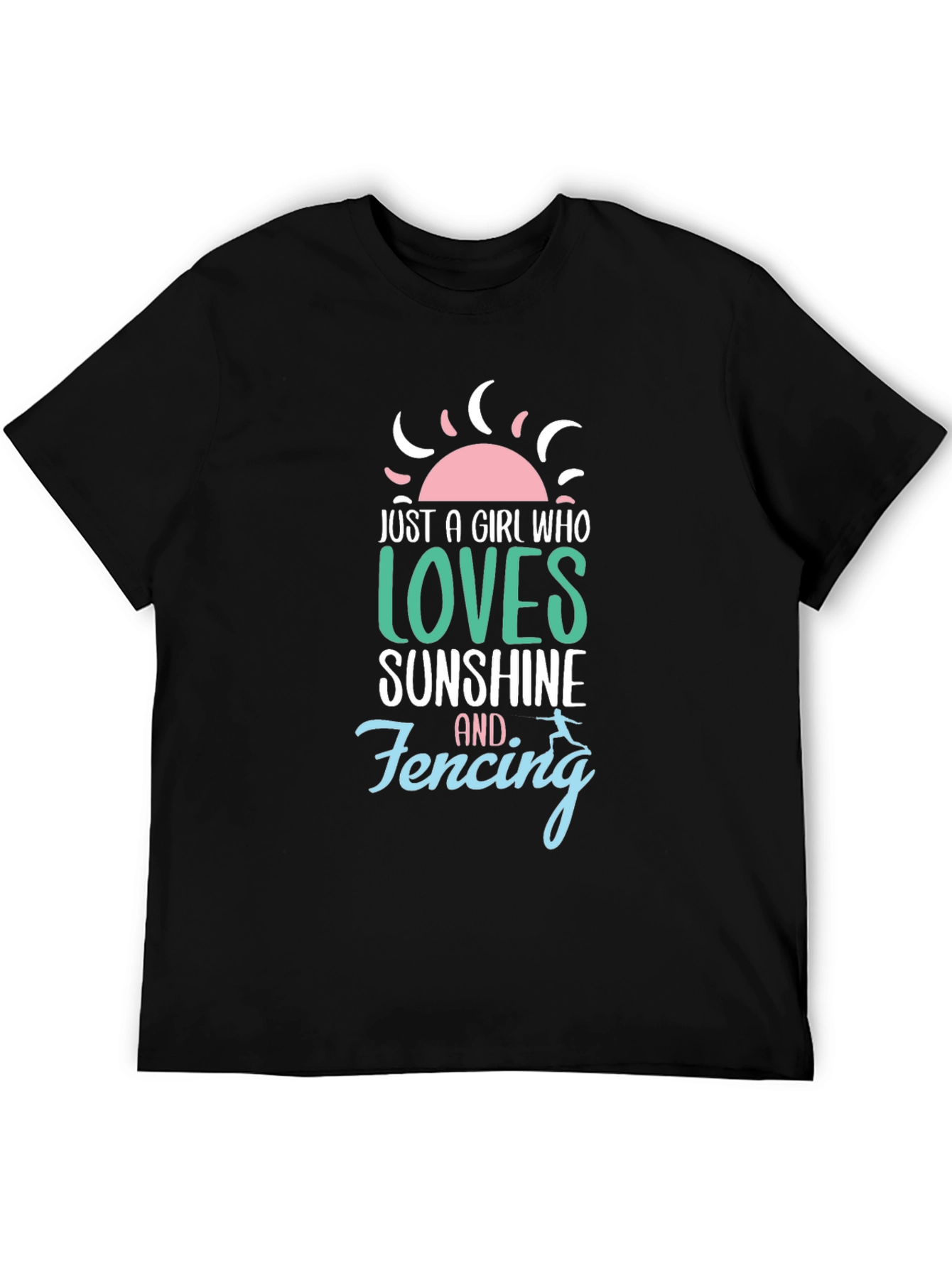 Black Just a Girl Who Loves Sunshine & Fencing T-Shirt view 5
