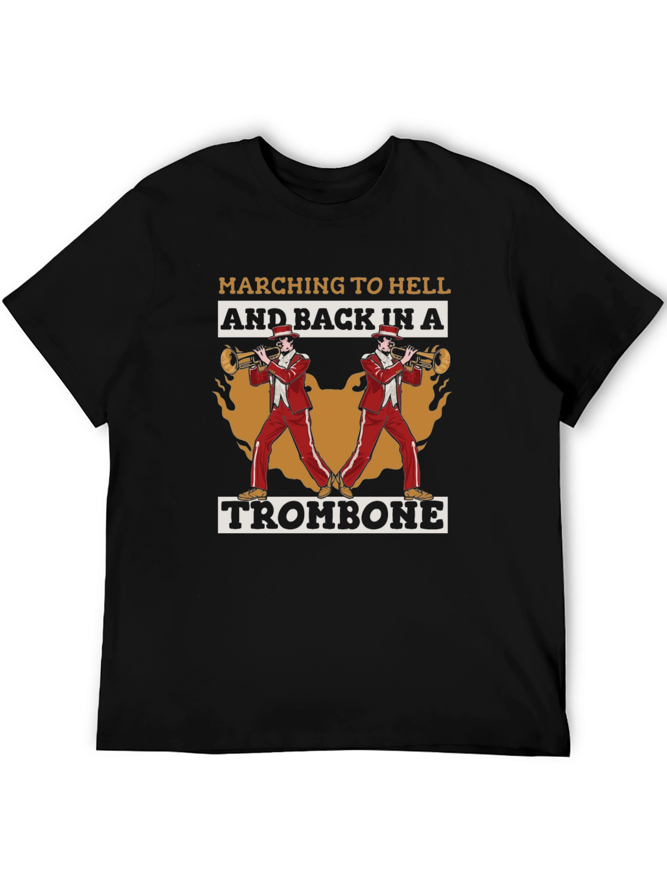 Black Marching To Hell Trombone T-Shirt view 5