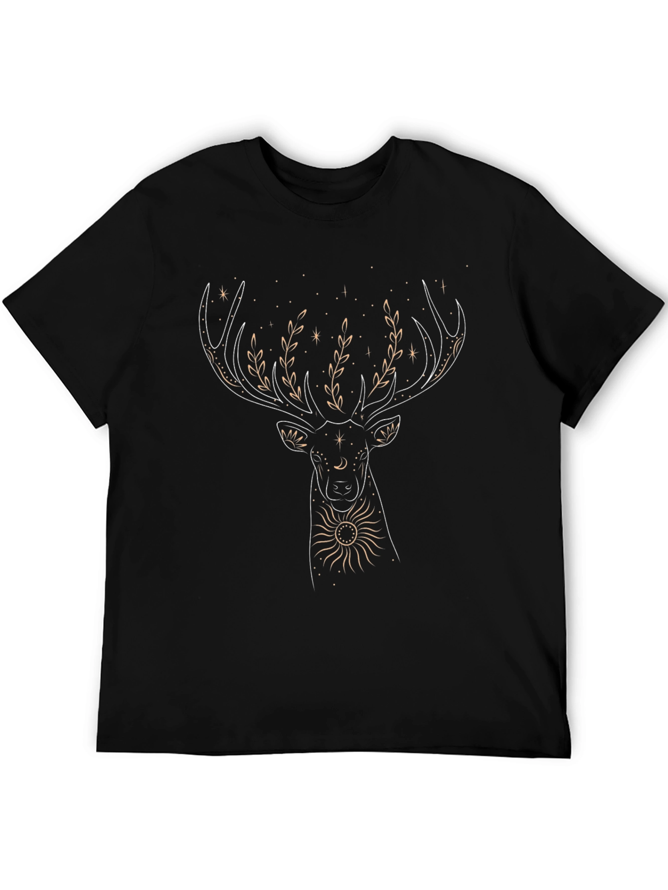 Black Celestial Deer Graphic Tee view 5