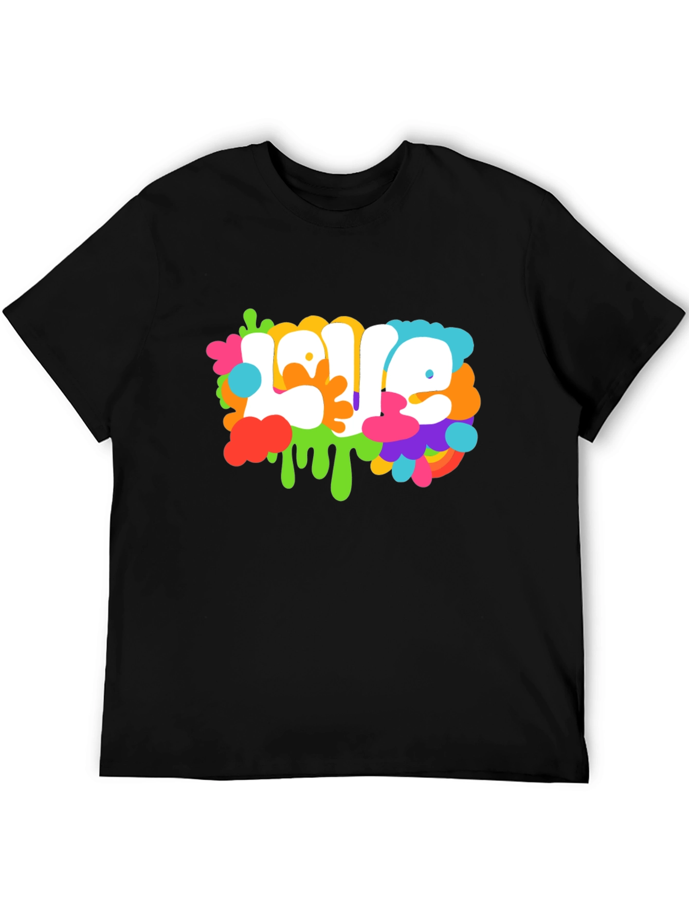 Black Colorful 'Love' Graphic Tee view 5