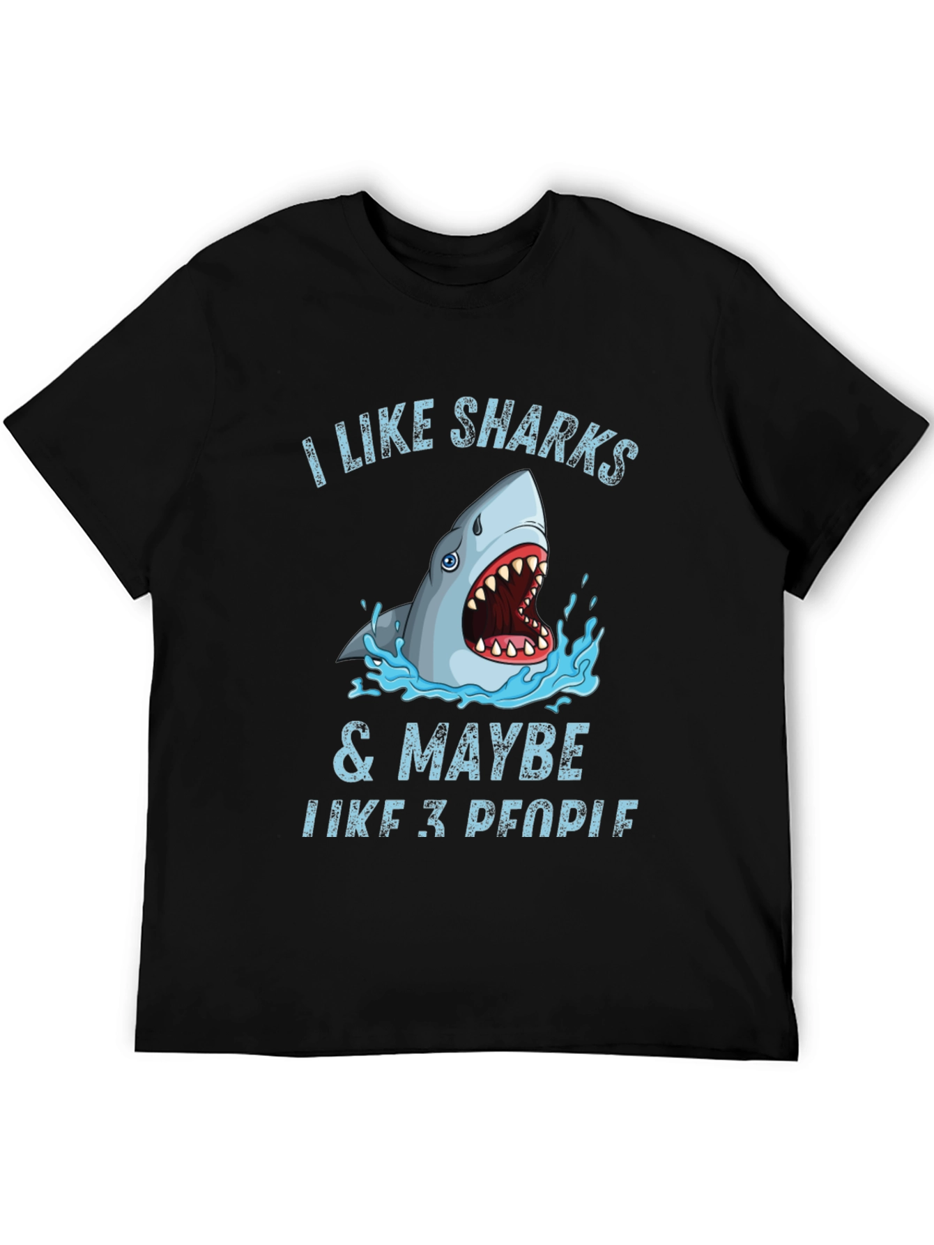 Black I Like Sharks & Maybe 3 People Graphic Tee view 5