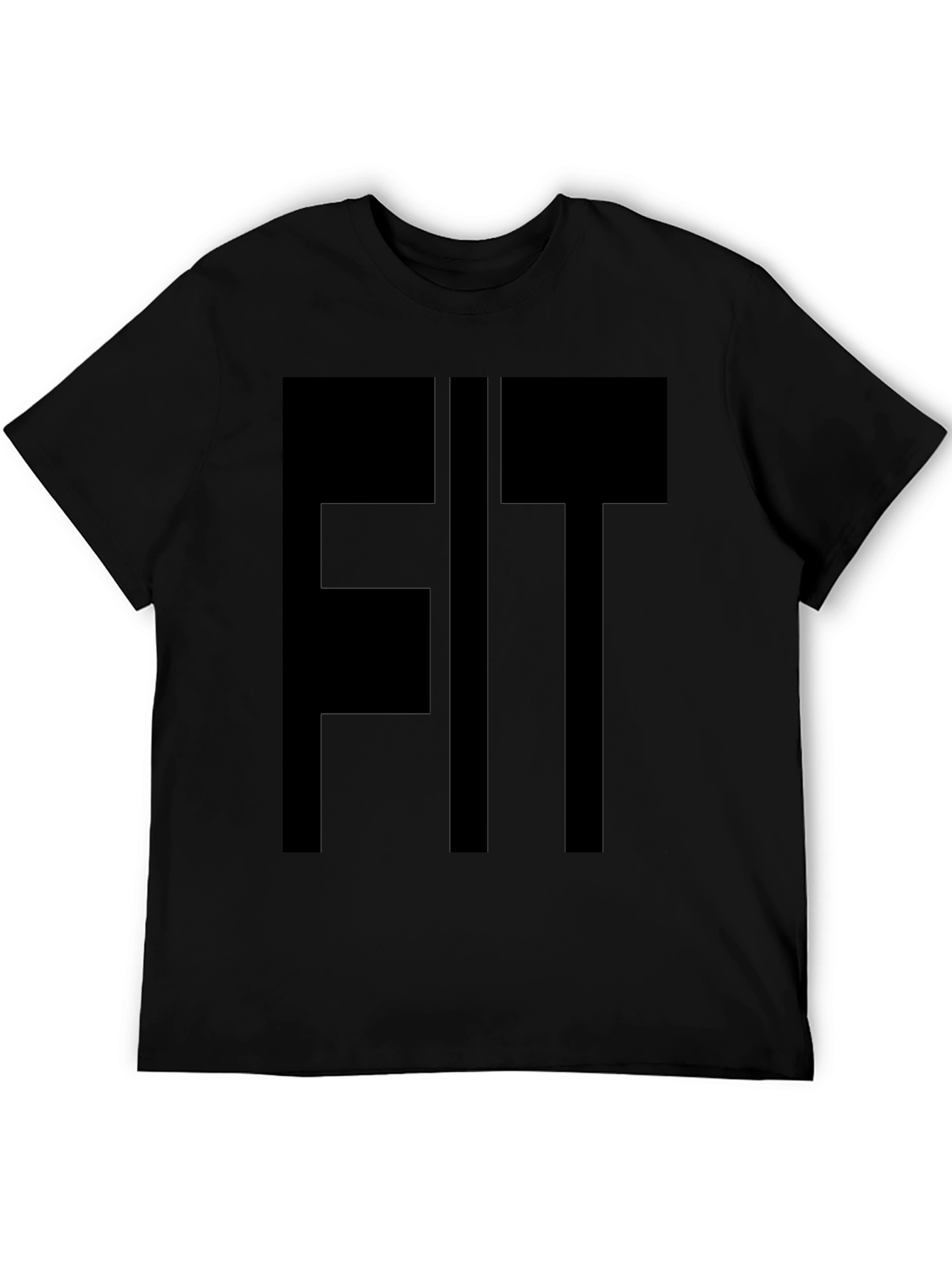 Black FIT Graphic Tee - Black Cotton Blend view 5