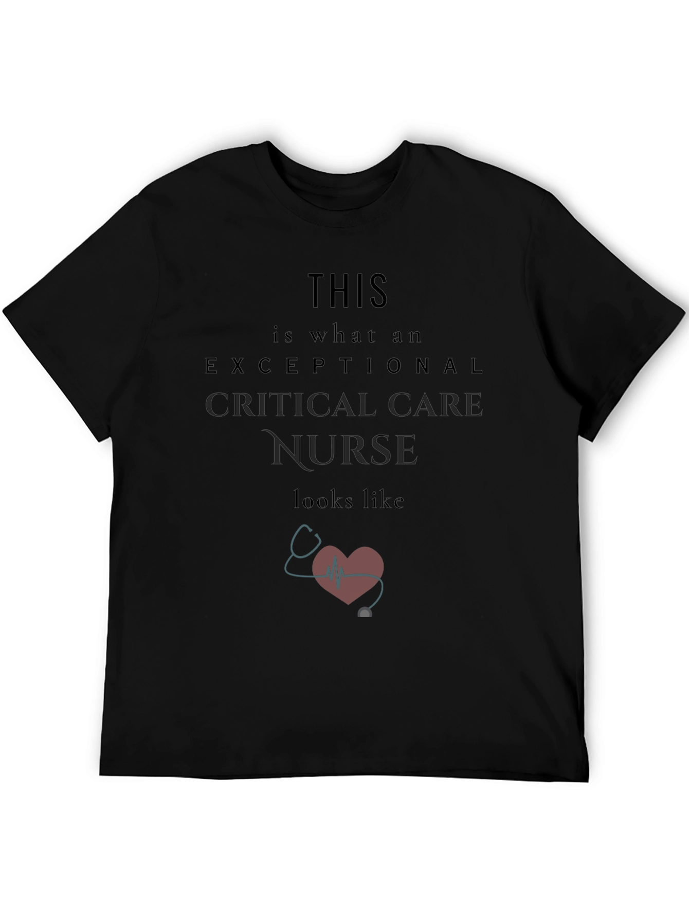 Black Exceptional Critical Care Nurse T-Shirt view 5