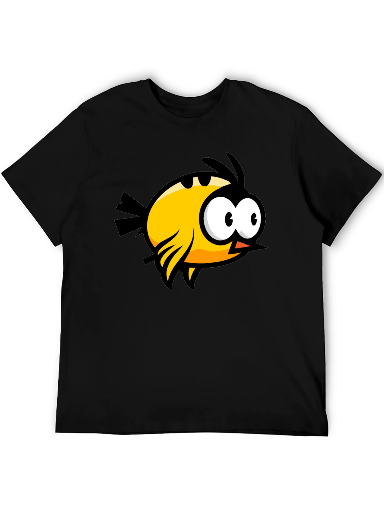Black Cartoon Bird Graphic Black T-Shirt view 5
