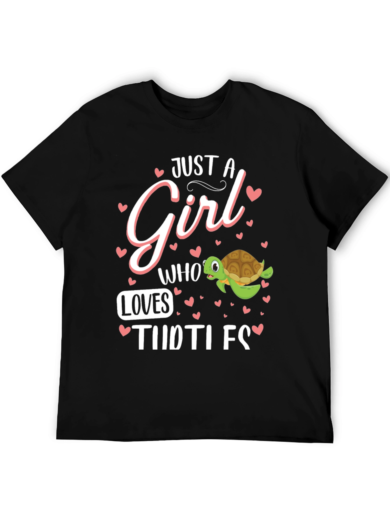 Black Just A Girl Who Loves Turtles T-Shirt view 5