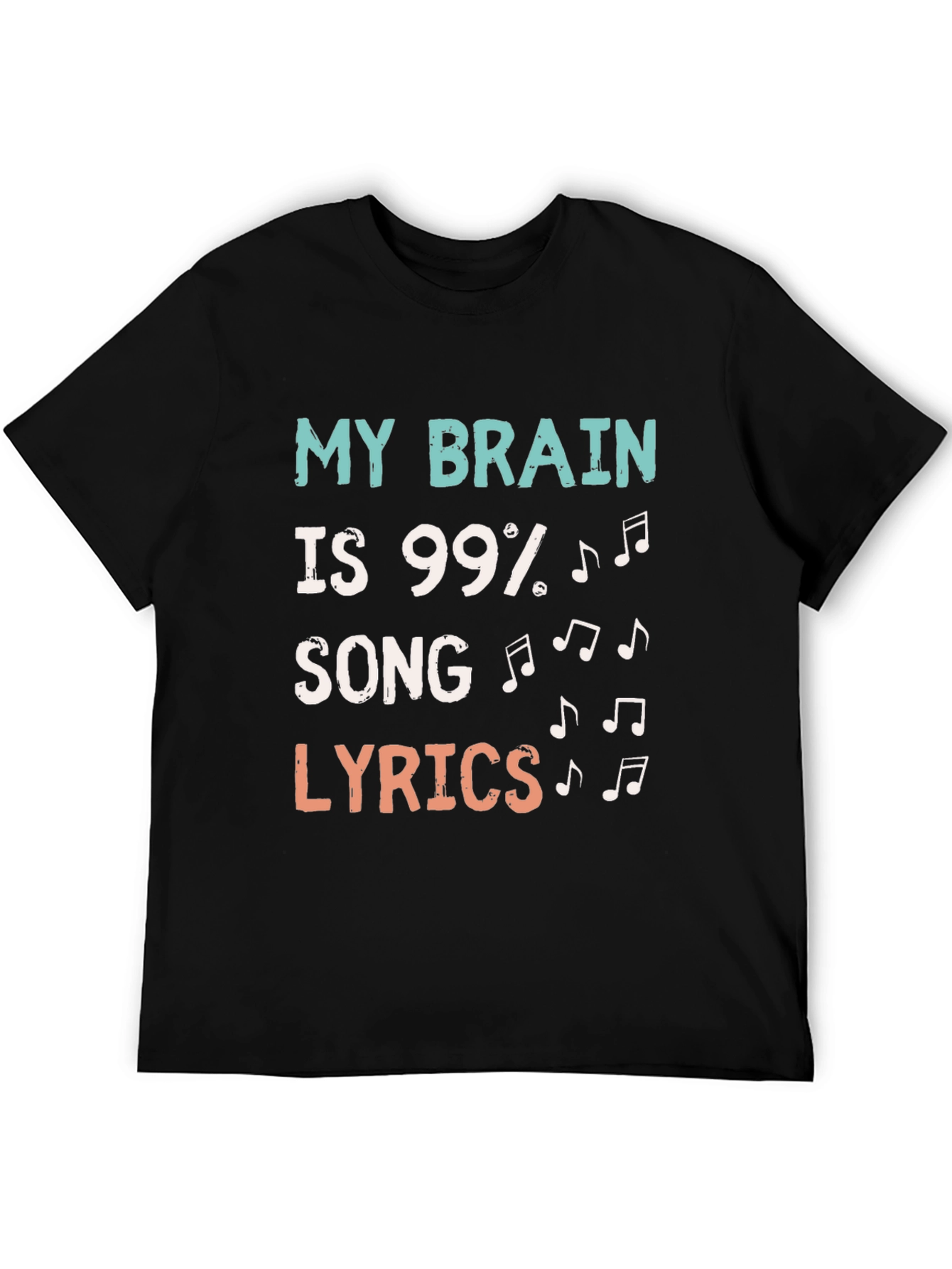 Black Funny Music Lover T-Shirt view 5