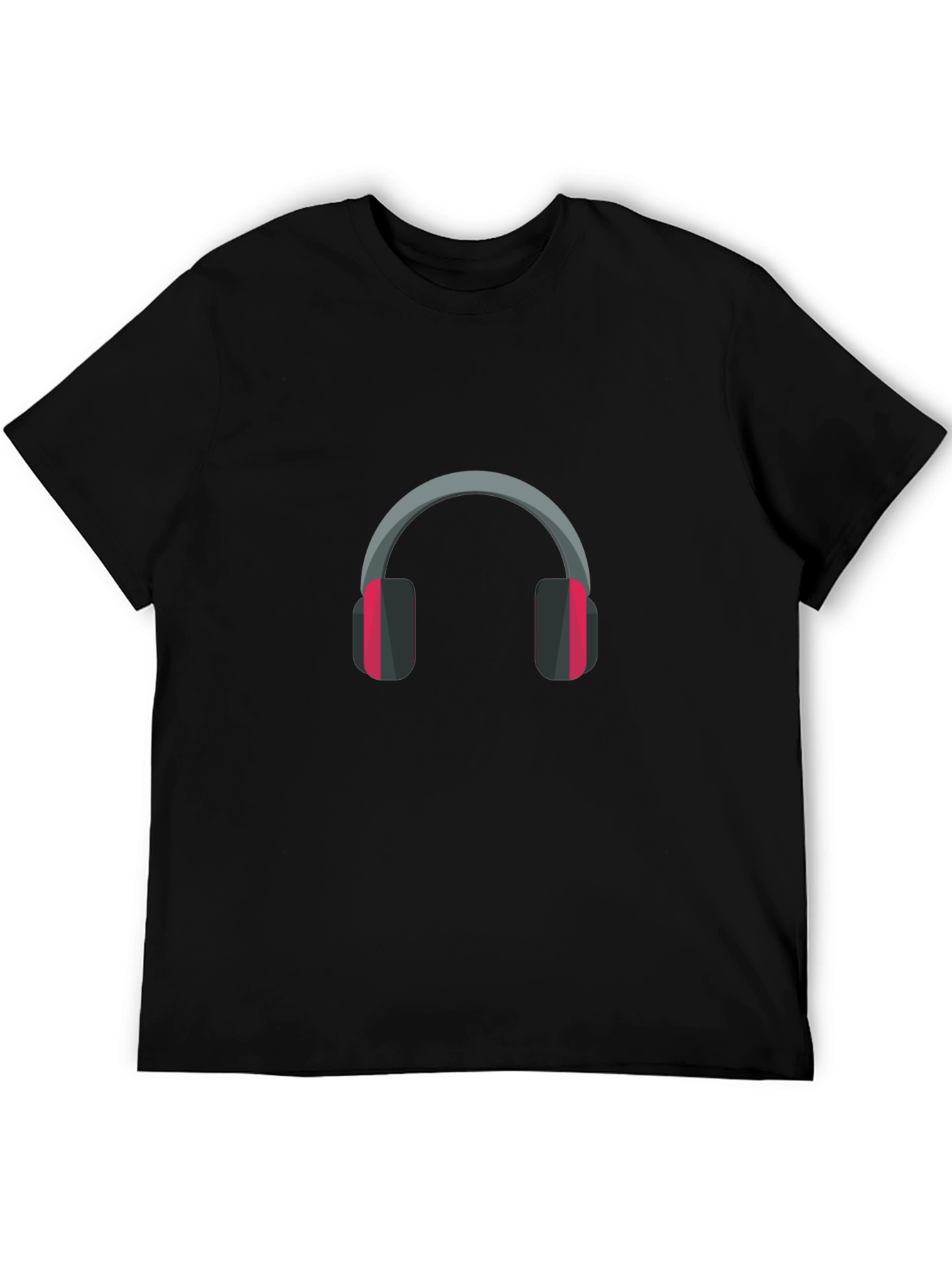 Black Headphone Graphic Tee - Black Casual Comfort view 5