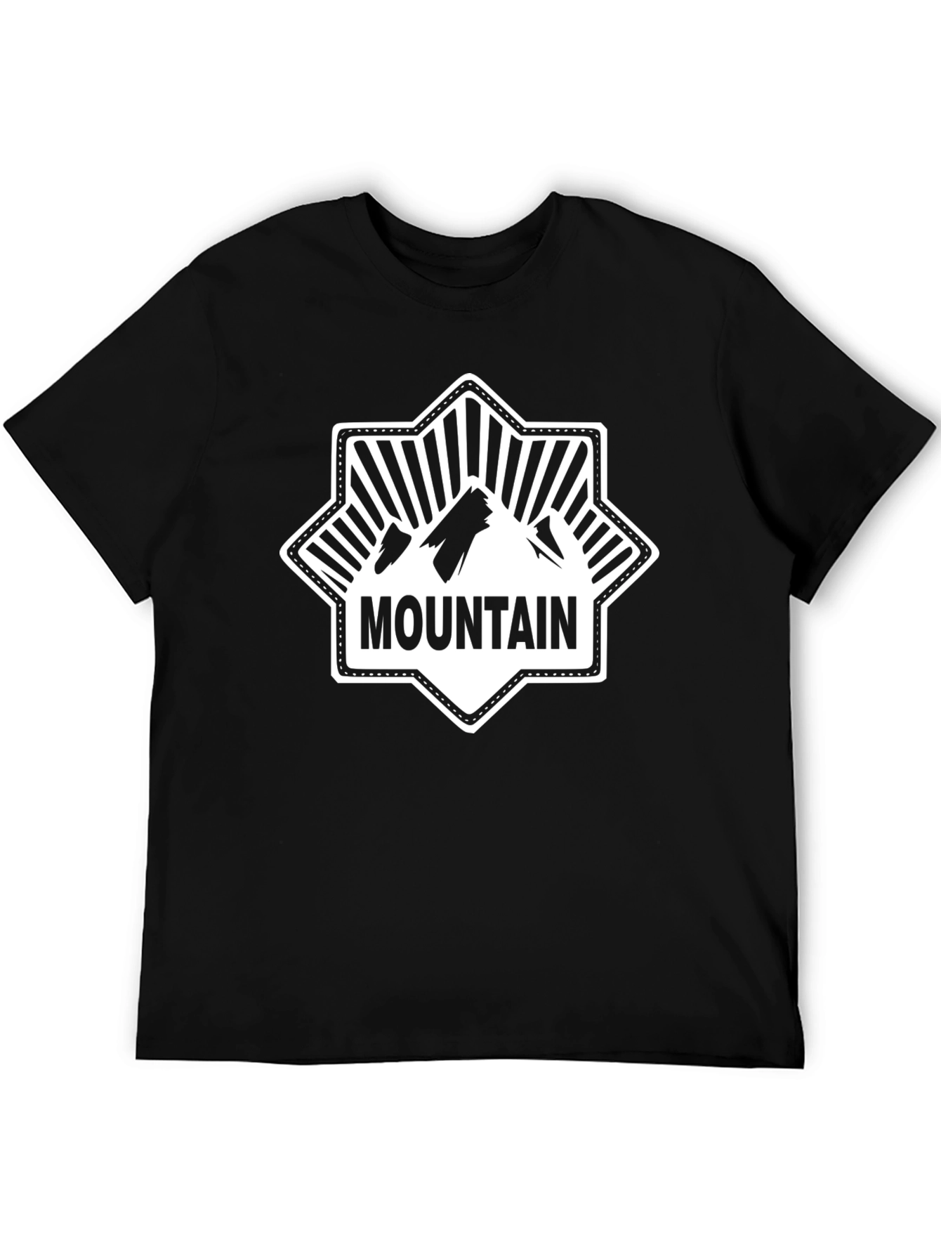 Black Mountain Graphic Tee - Black Short Sleeve Cotton Shirt view 5