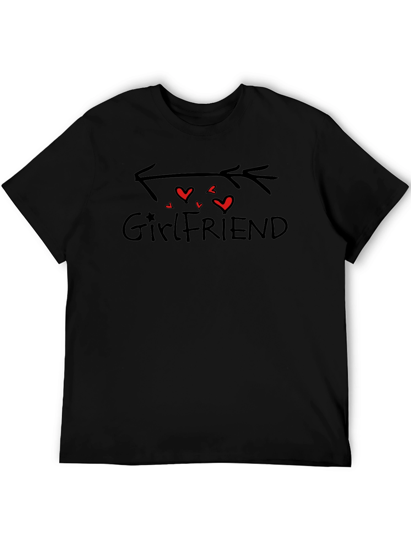 Black Girlfriend Arrow Heart Graphic T-Shirt view 5