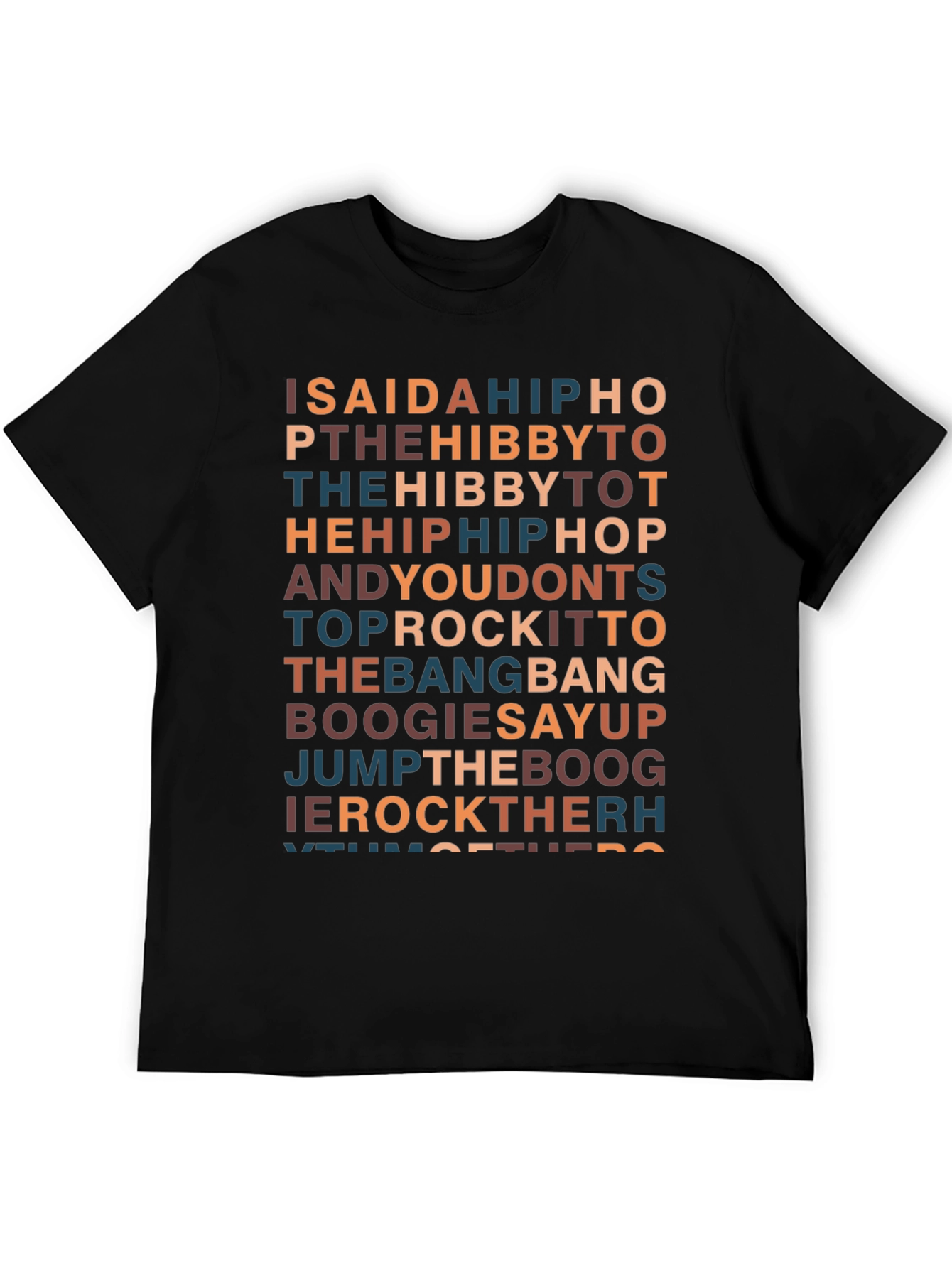 Black Retro Hip Hop Lyric T-Shirt view 5