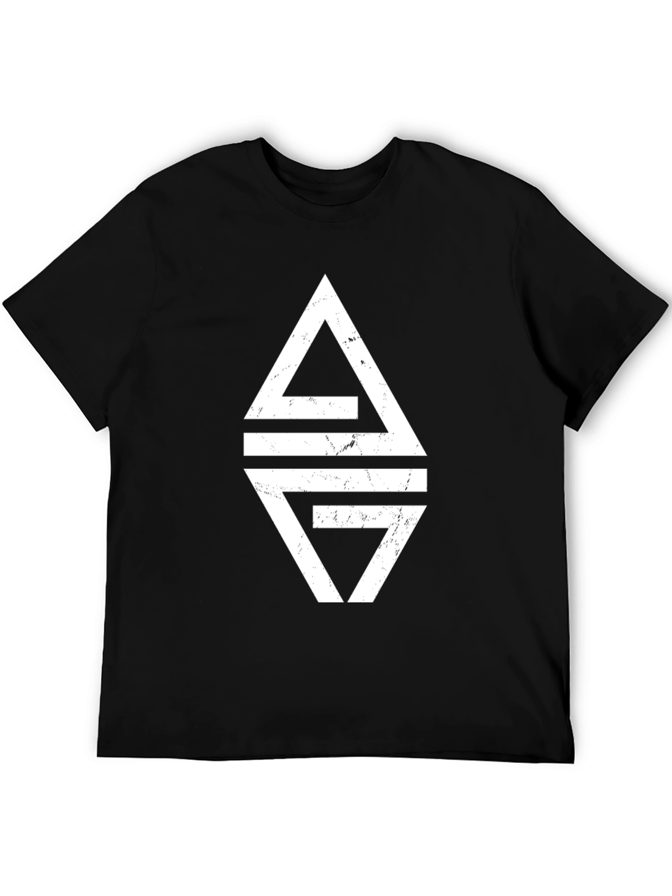 Black Geometric Graphic Print Black T-Shirt view 5