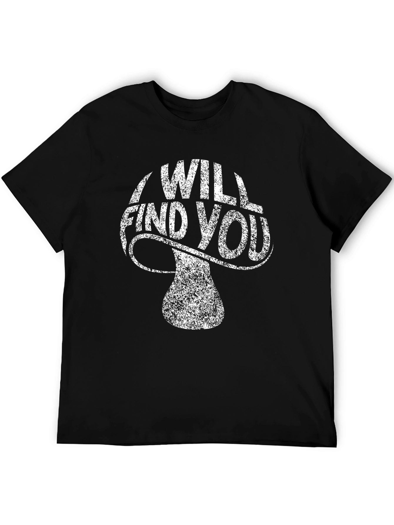 Black I Will Find You Mushroom Graphic Tee view 5
