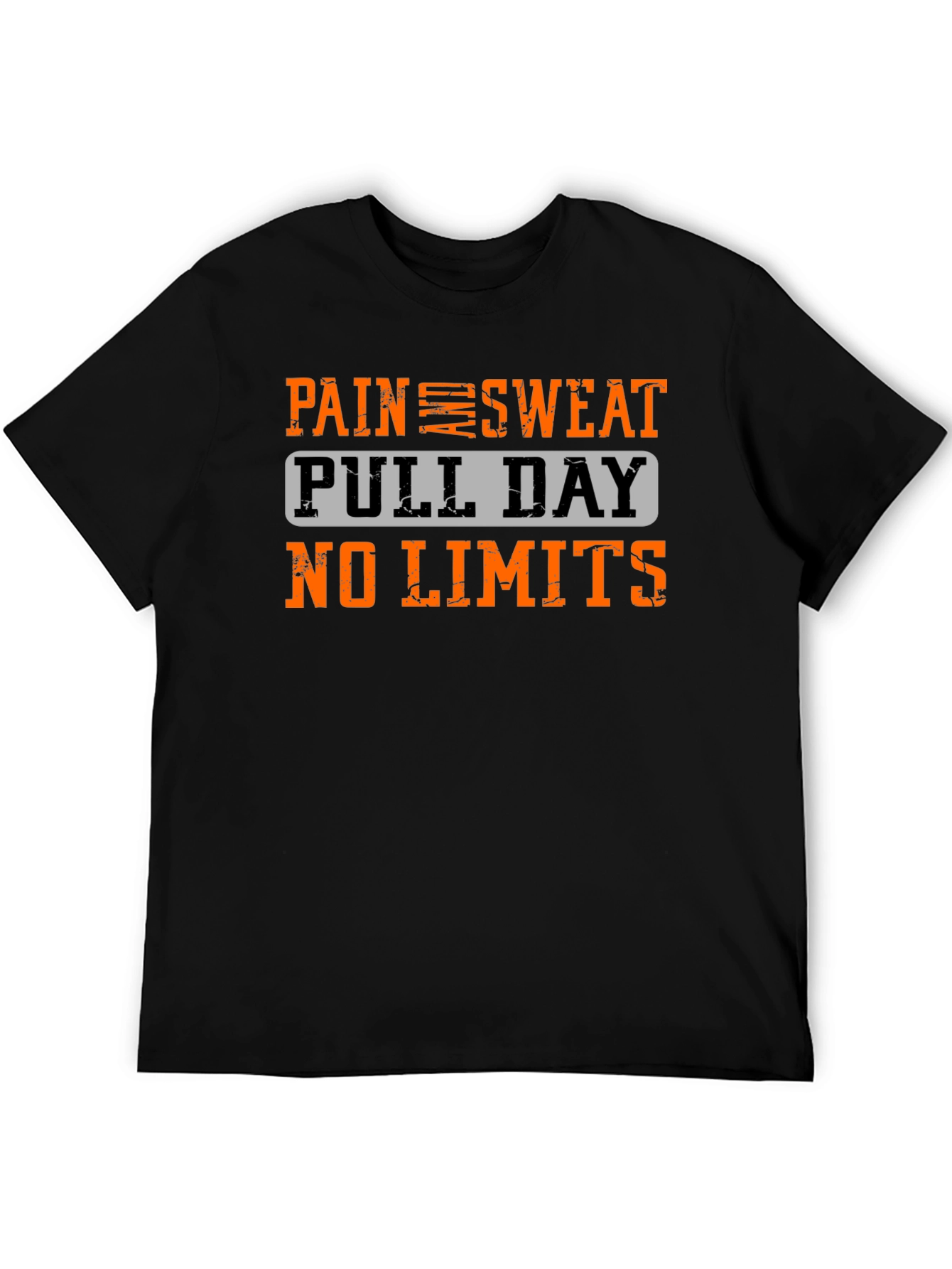 Black Pain Sweat Pull Day No Limits Workout T-Shirt view 5