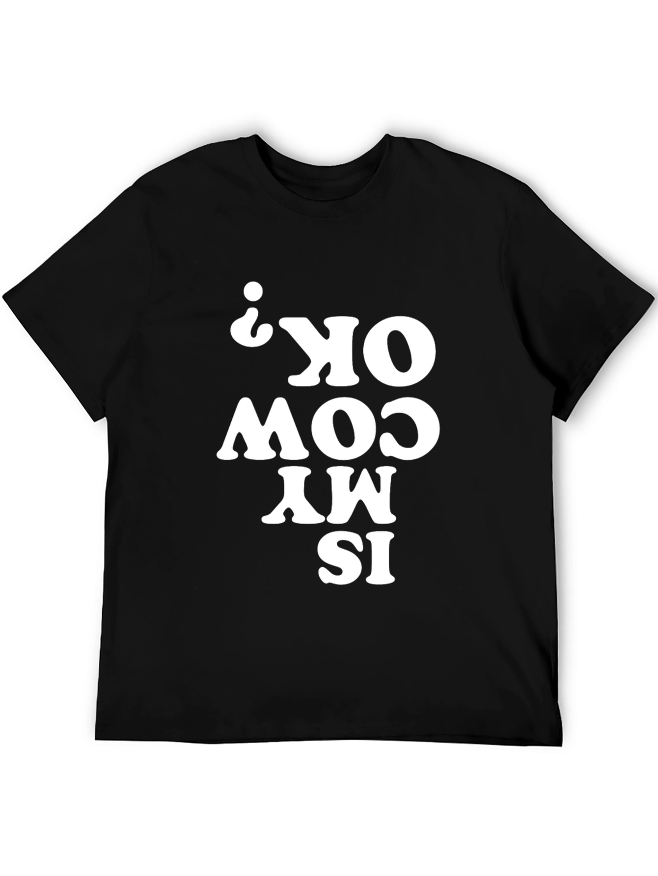 Black Is My Cow OK? Black Graphic T-Shirt view 5