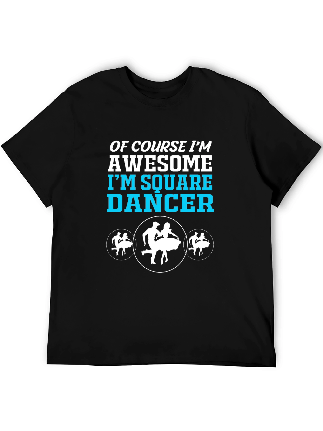 Black Awesome Square Dancer Graphic T-Shirt view 5