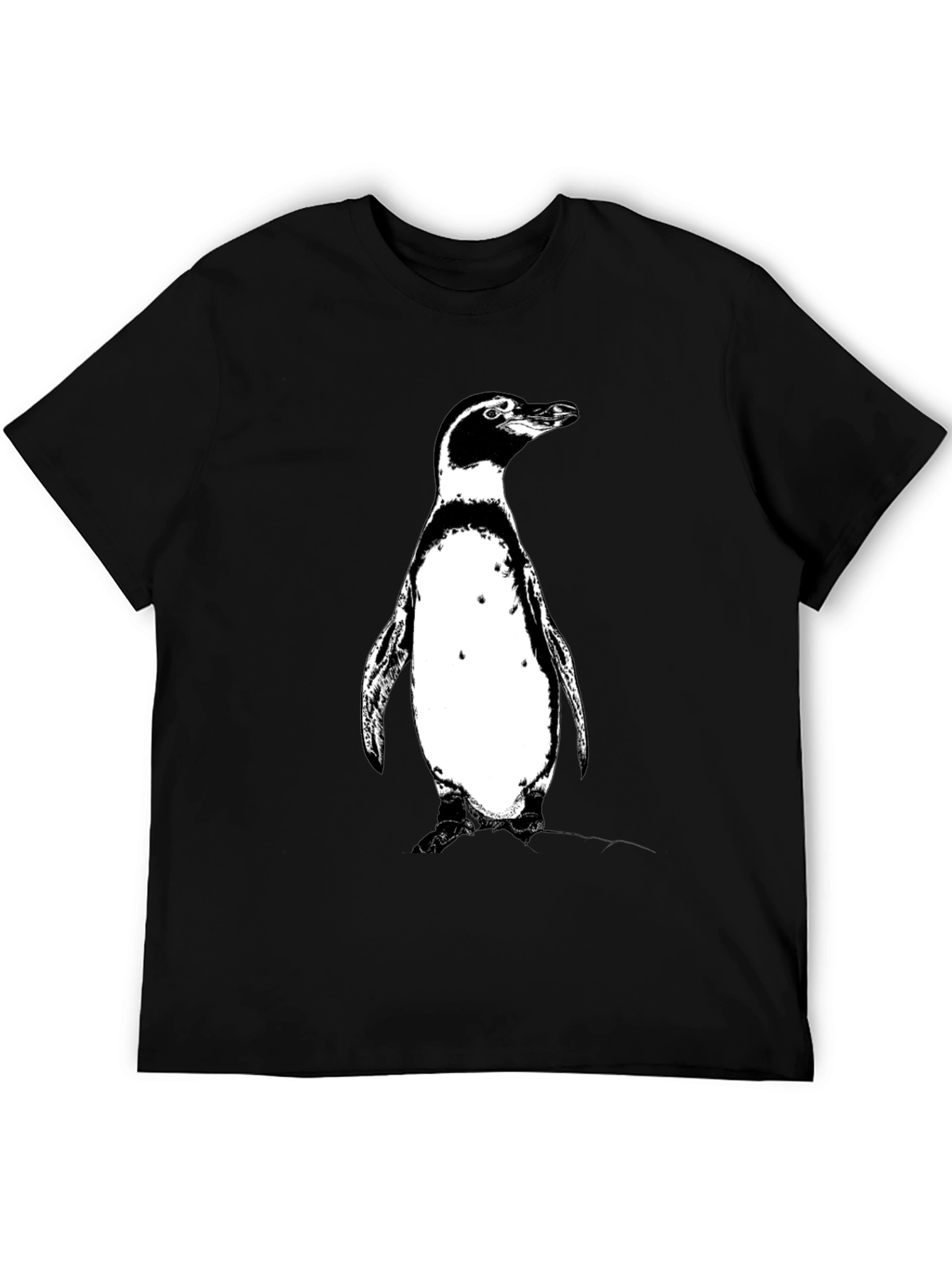 Black Penguin Graphic Tee - Black Cotton T-Shirt view 5