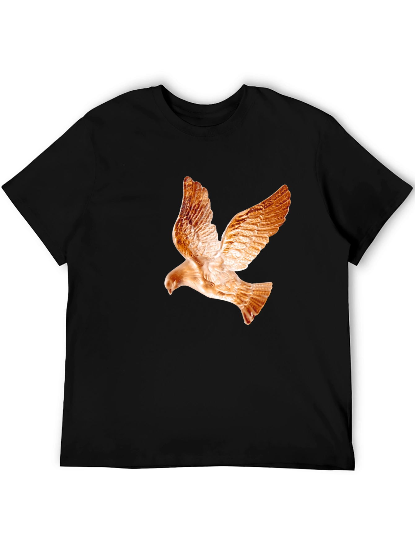 Black Men's Black T-Shirt with Dove Graphic view 5