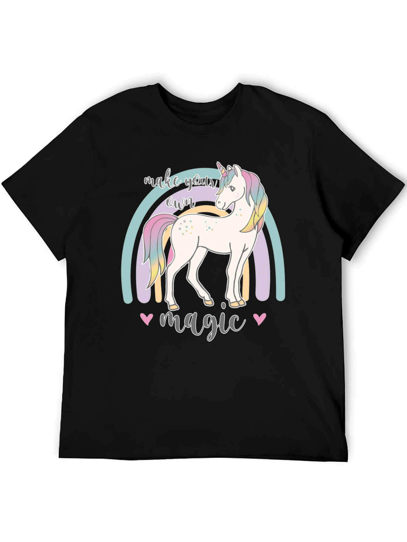 Black Make Your Own Magic Unicorn Graphic Tee view 5