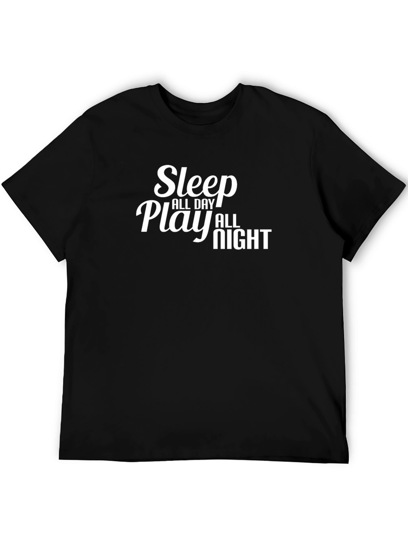 Black Sleep All Day Play All Night Graphic Tee view 5