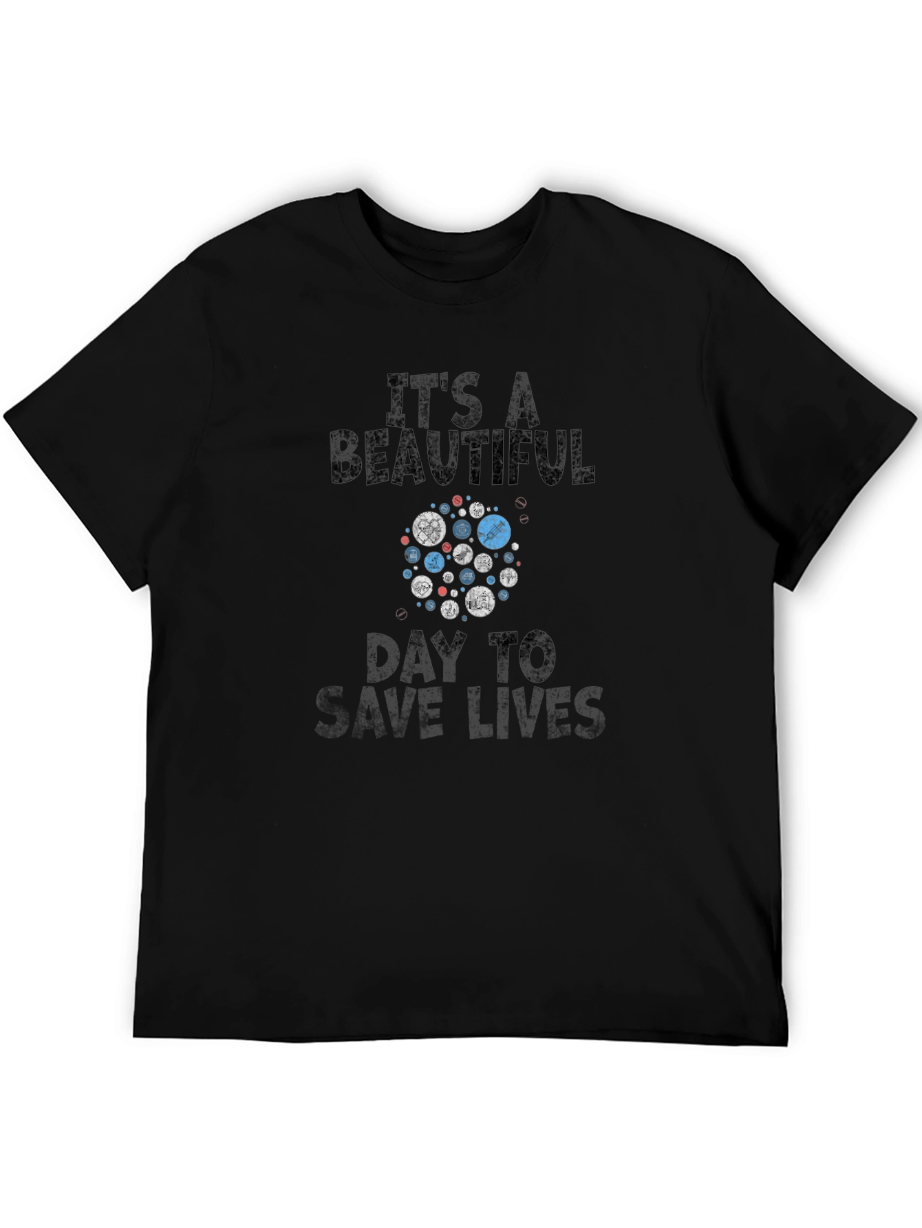 Black It's a Beautiful Day to Save Lives Tee view 5