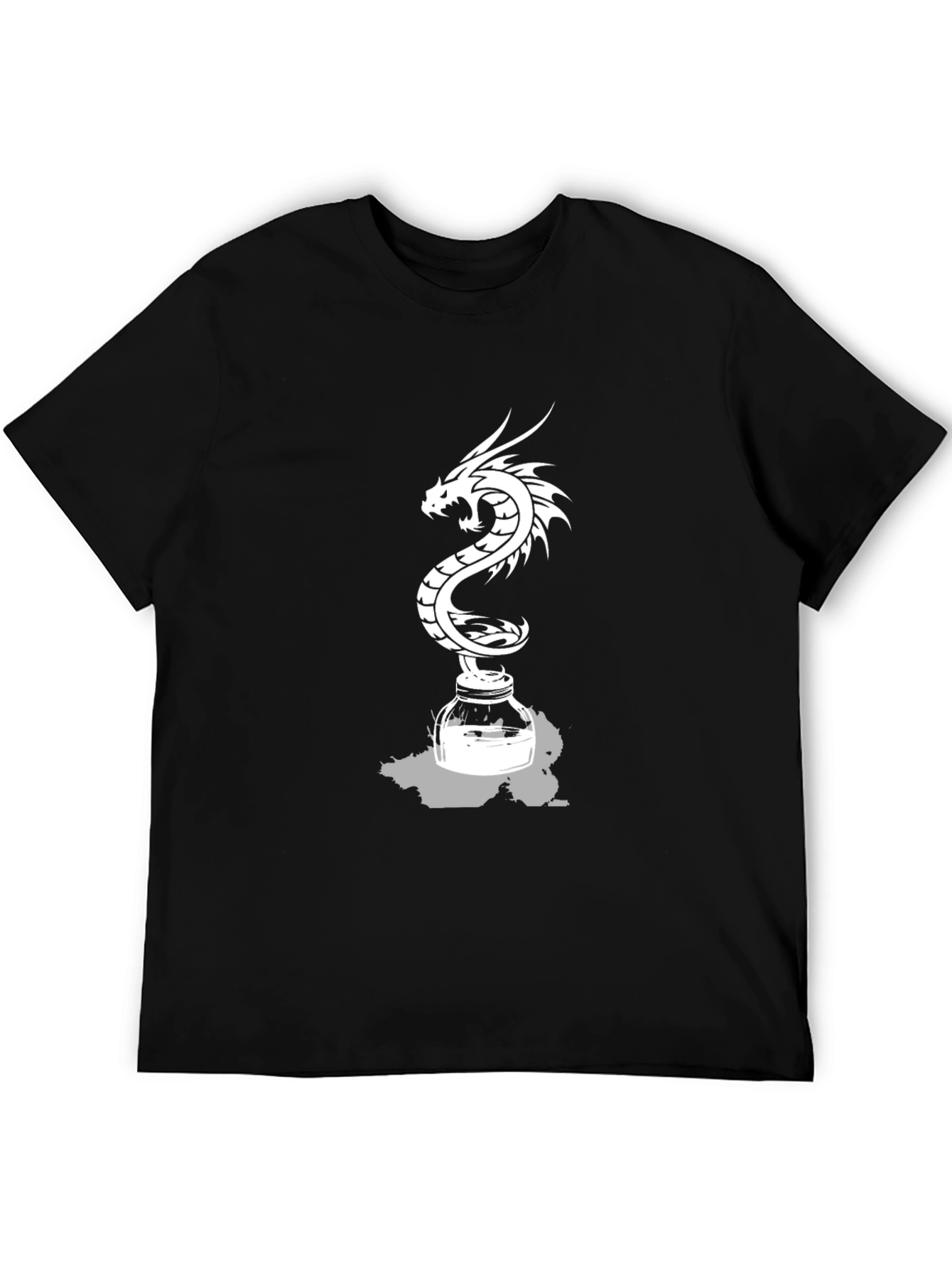 Black Dragon Inkwell Graphic Tee - Black Cotton Blend view 5