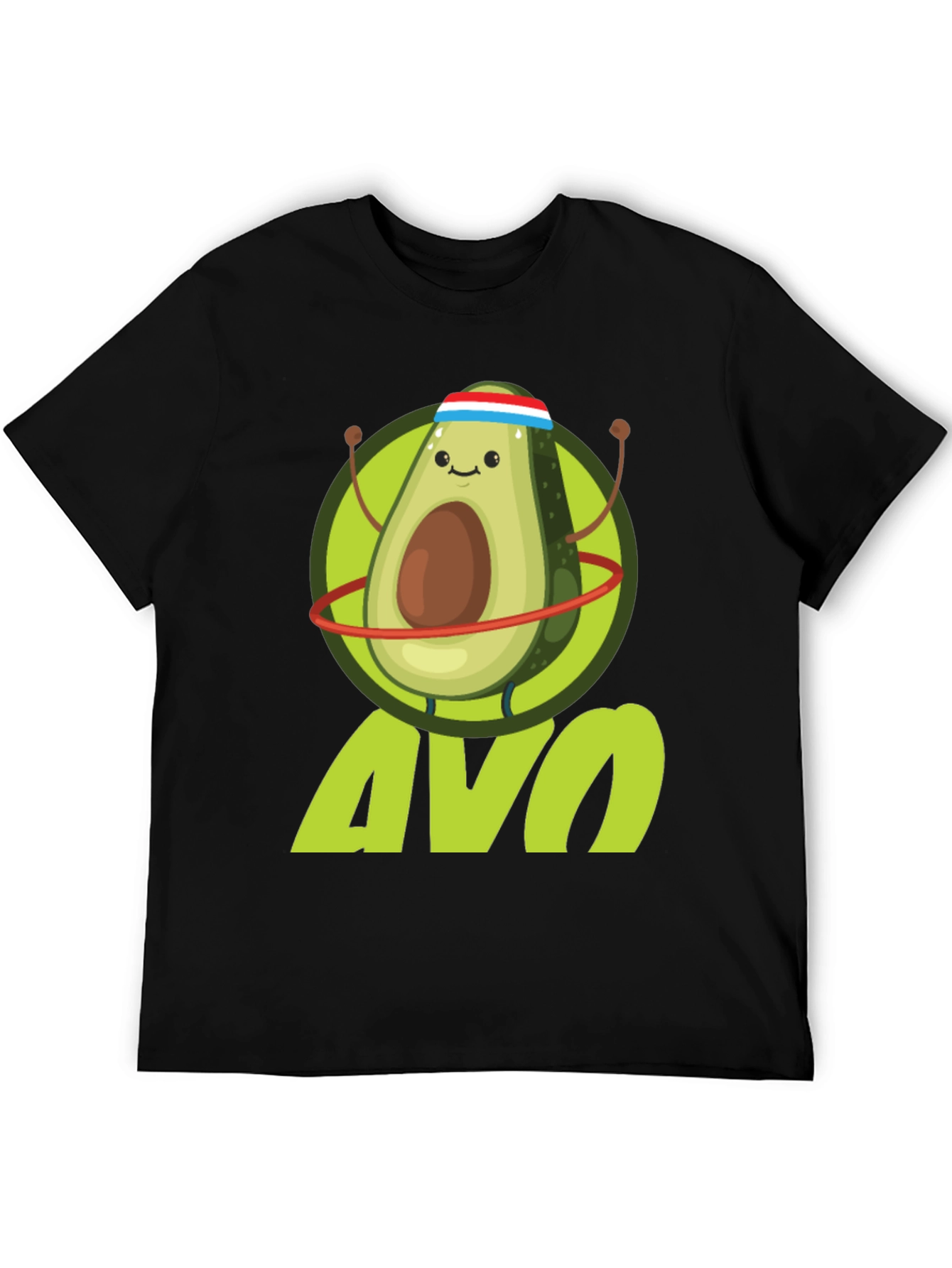 Black Funny Avocado Fitness T-Shirt | Avo Workout Tee view 5