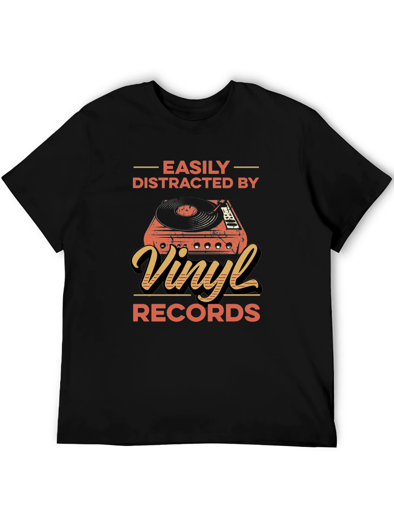 Black Vinyl Record Enthusiast T-Shirt view 5