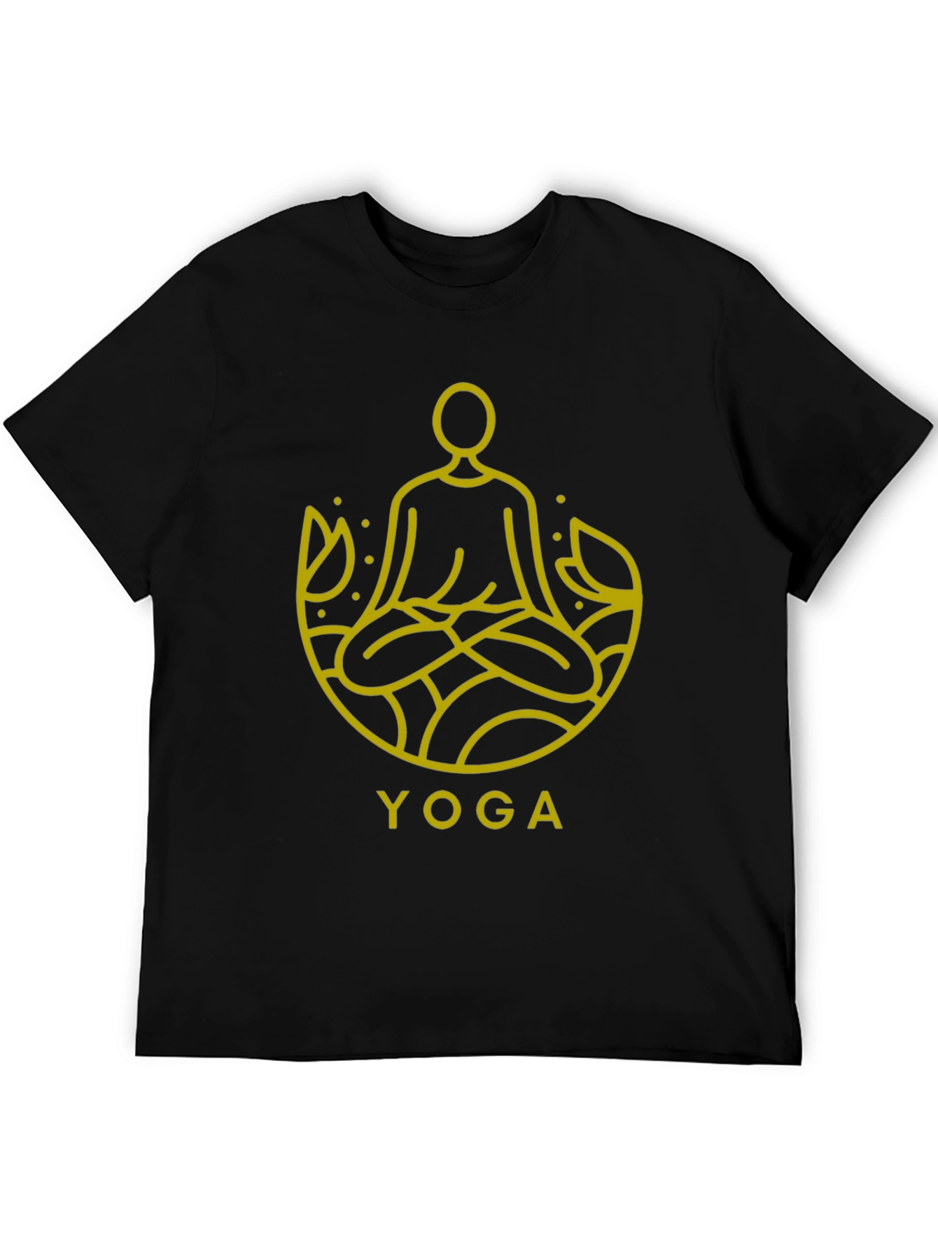 Black Yoga Meditation T-Shirt - Men's Graphic Tee view 5