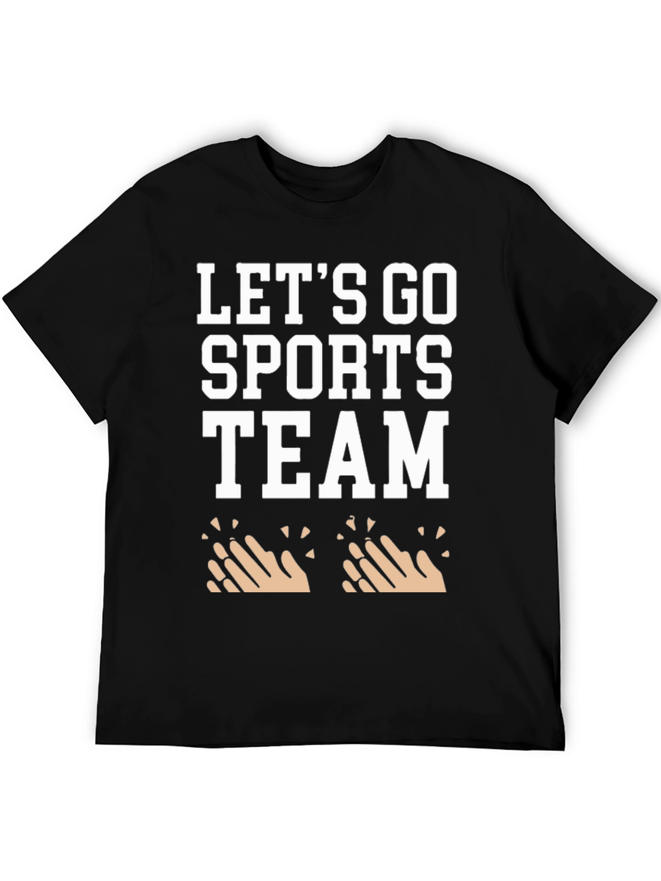 Black Let's Go Sports Team Black T-Shirt view 5