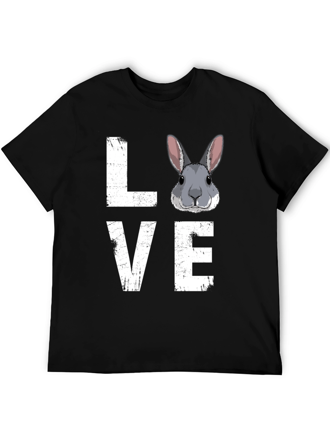 Black Love Rabbit Graphic Print T-Shirt view 5