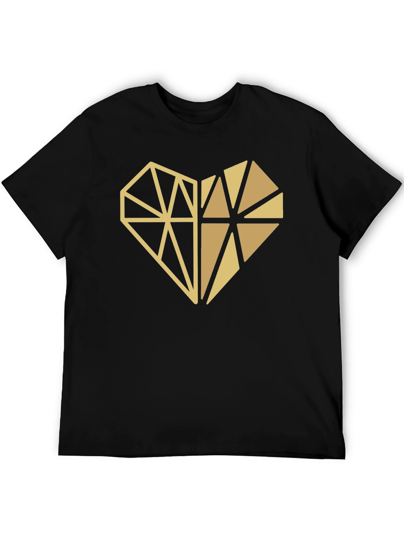 Black Geometric Heart Graphic Tee - Modern Style view 5