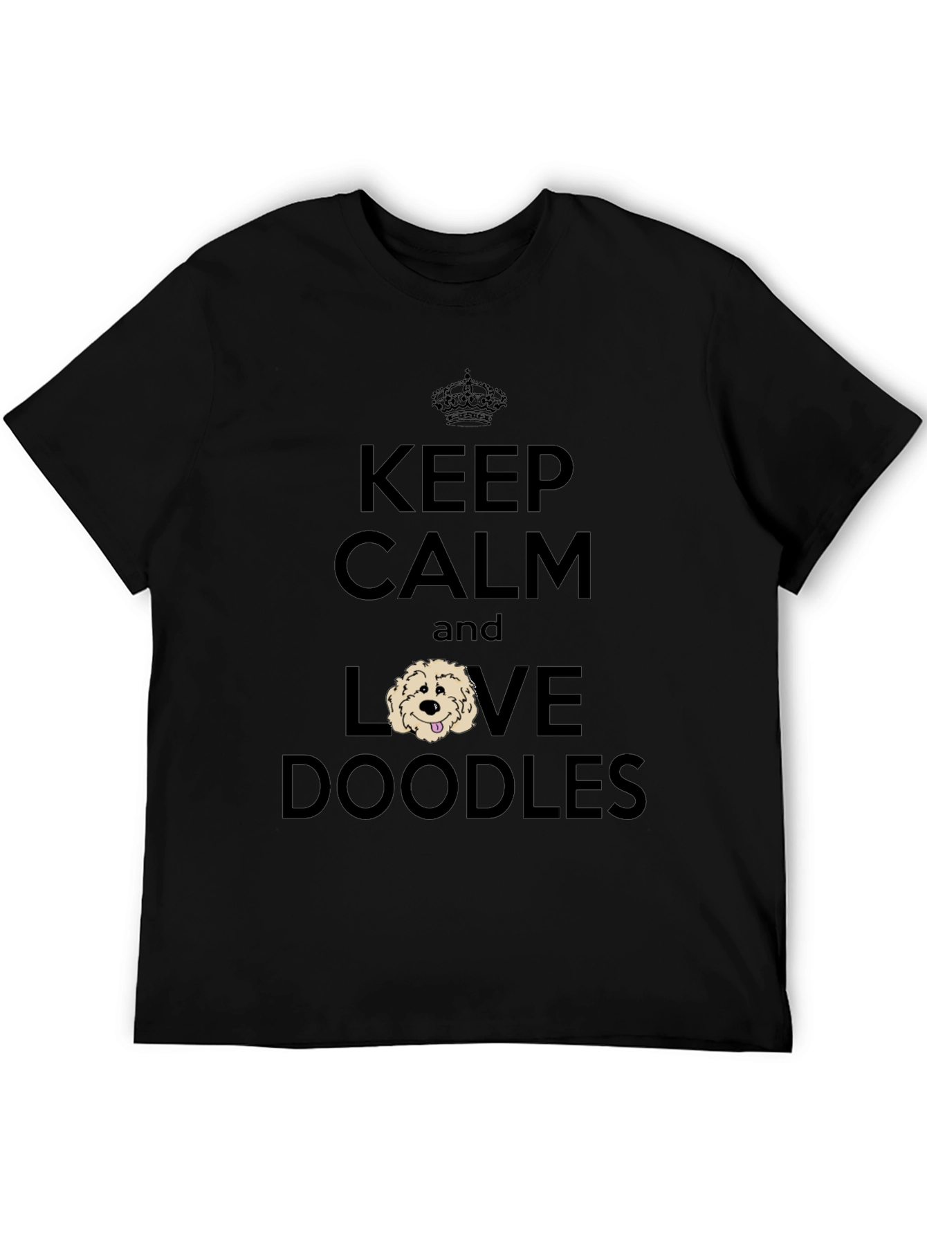 Black Keep Calm & Love Doodles T-Shirt view 5