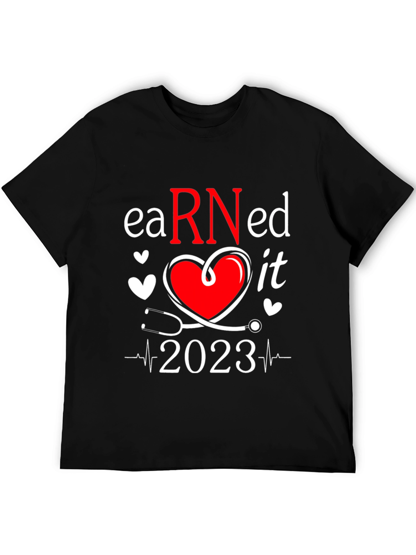 Black Earned It RN 2023 Nurse T-Shirt view 5