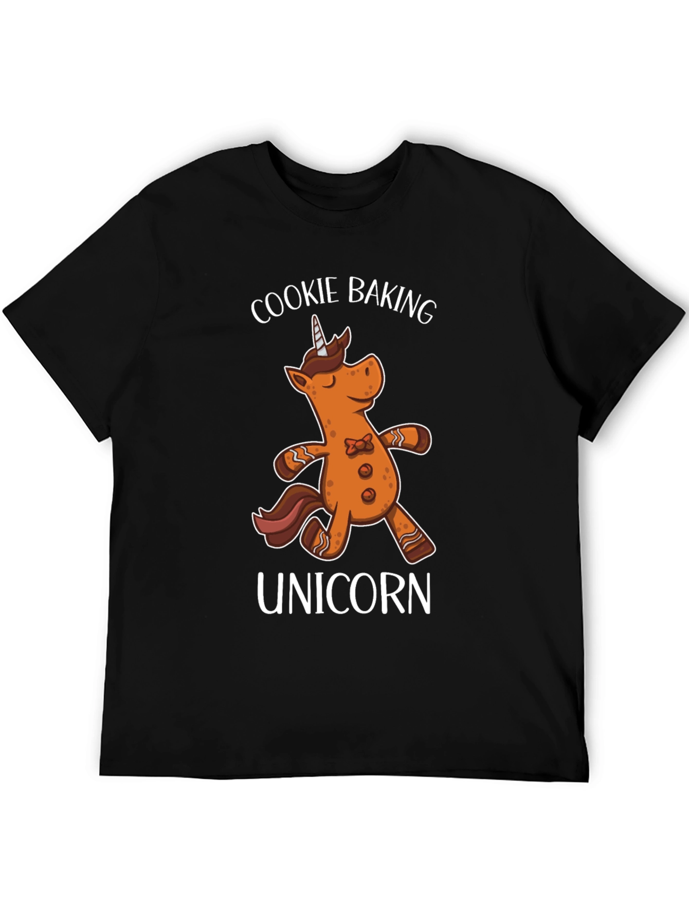 Black Cookie Baking Unicorn T-Shirt view 5