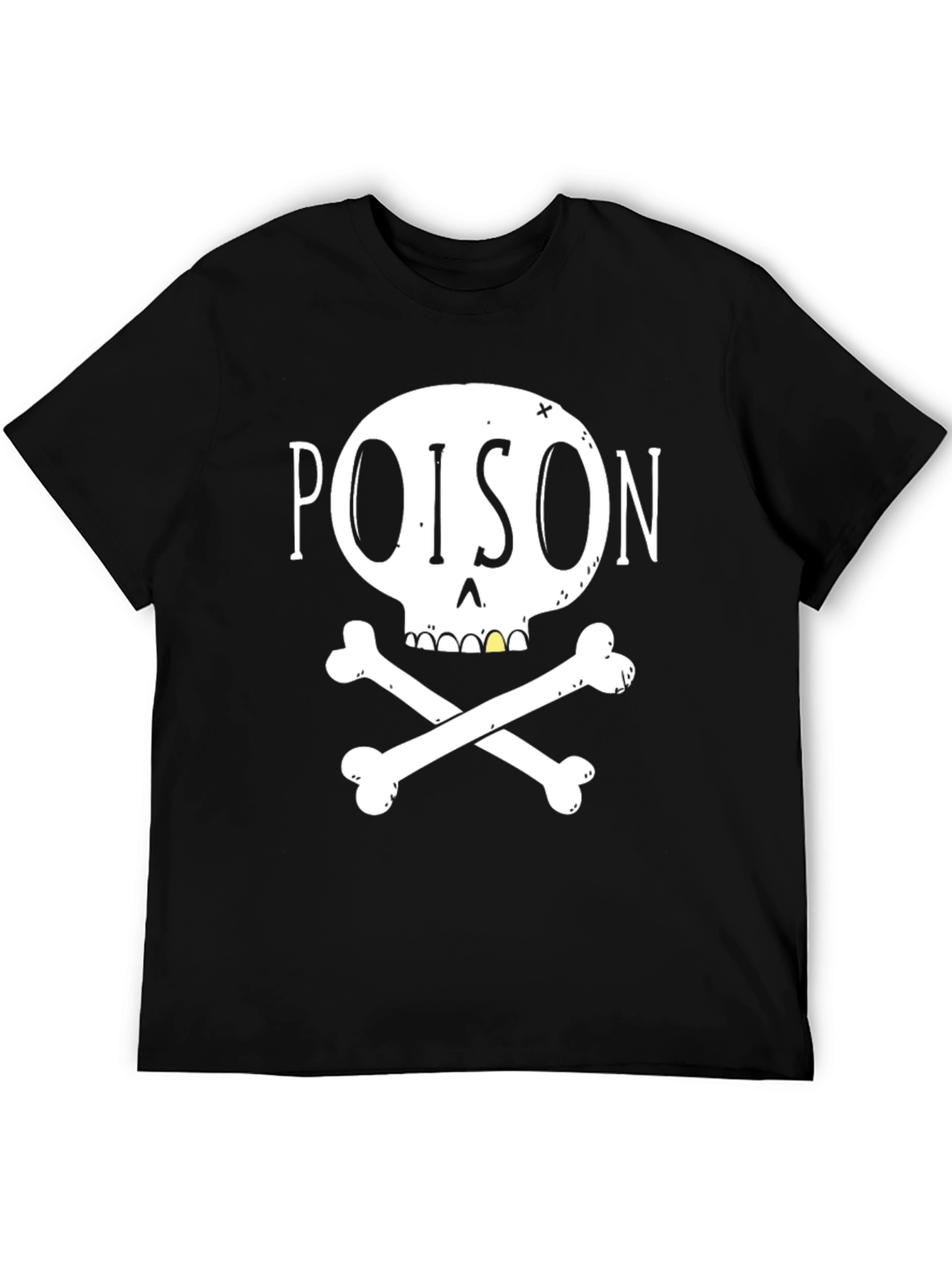 Black Poison Skull Graphic Tee - Black Casual T-Shirt view 5