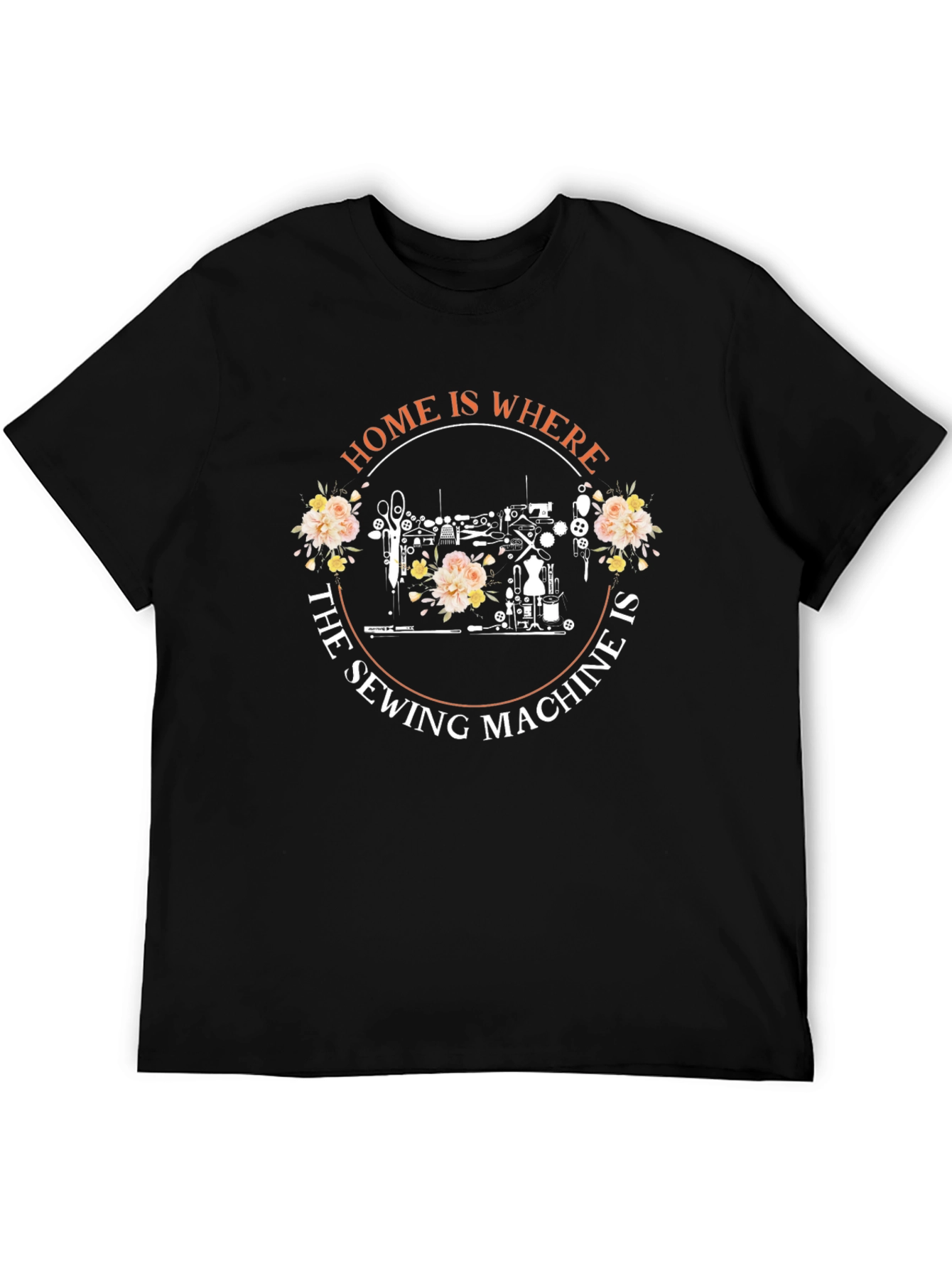 Black Sewing Lover T-Shirt - Home is Where the Sewing Machine Is view 5