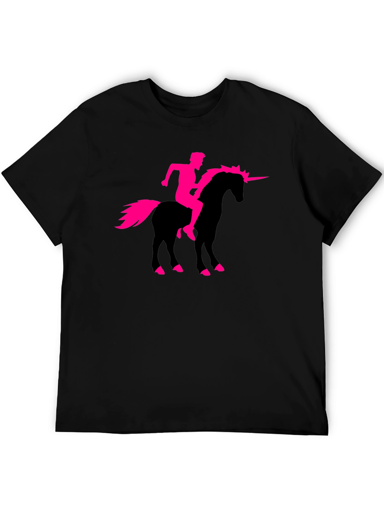 Black Unicorn Rider Graphic T-Shirt - Black Cotton Tee view 5