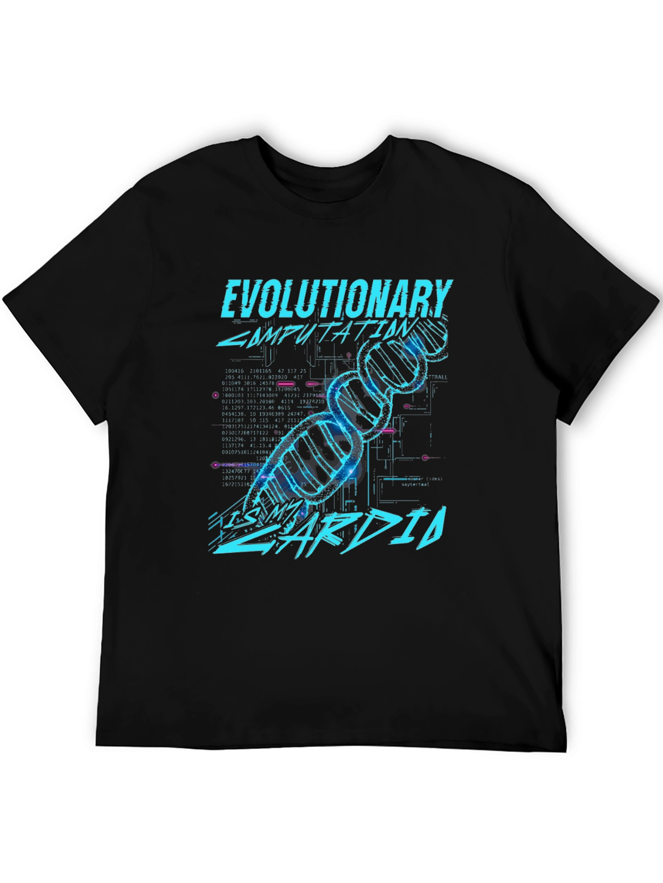 Black Evoluationary Computation T-shirt view 5