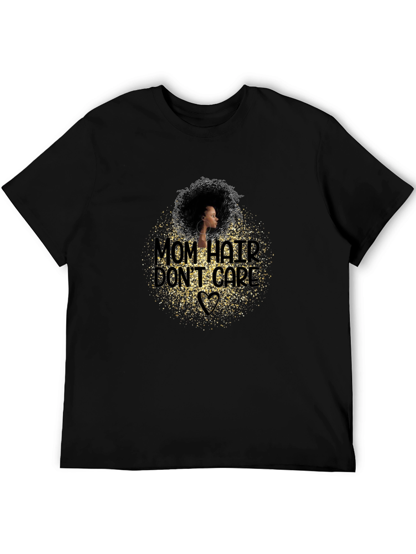 Black Mom Hair Don't Care Graphic T-Shirt - Black view 5