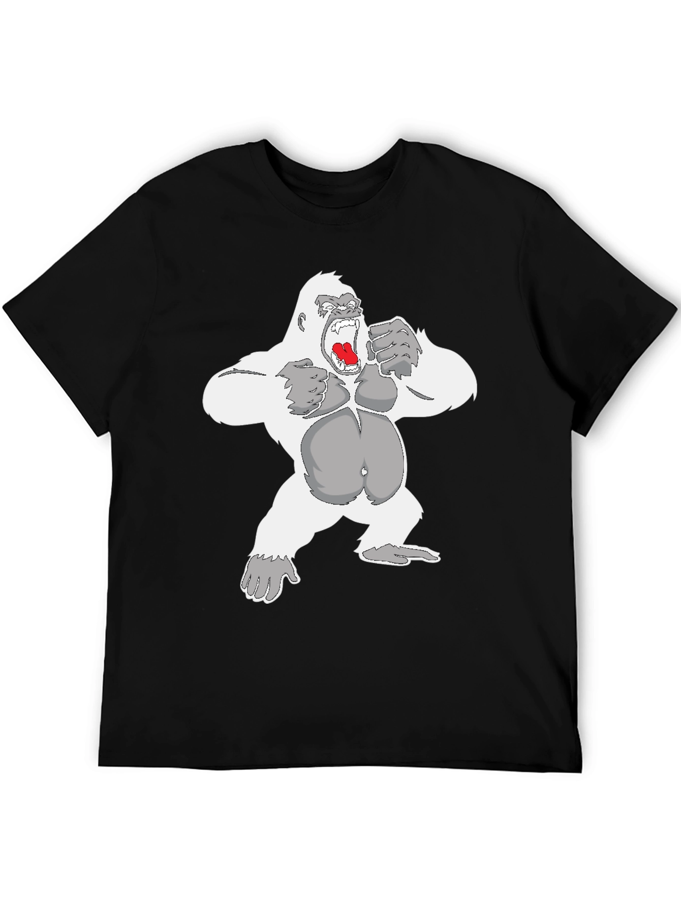Black Angry Gorilla Graphic Tee - Men's Black T-Shirt view 5