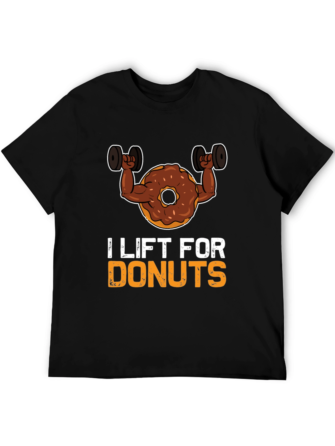 Black I Lift For Donuts Black Graphic T-Shirt view 5