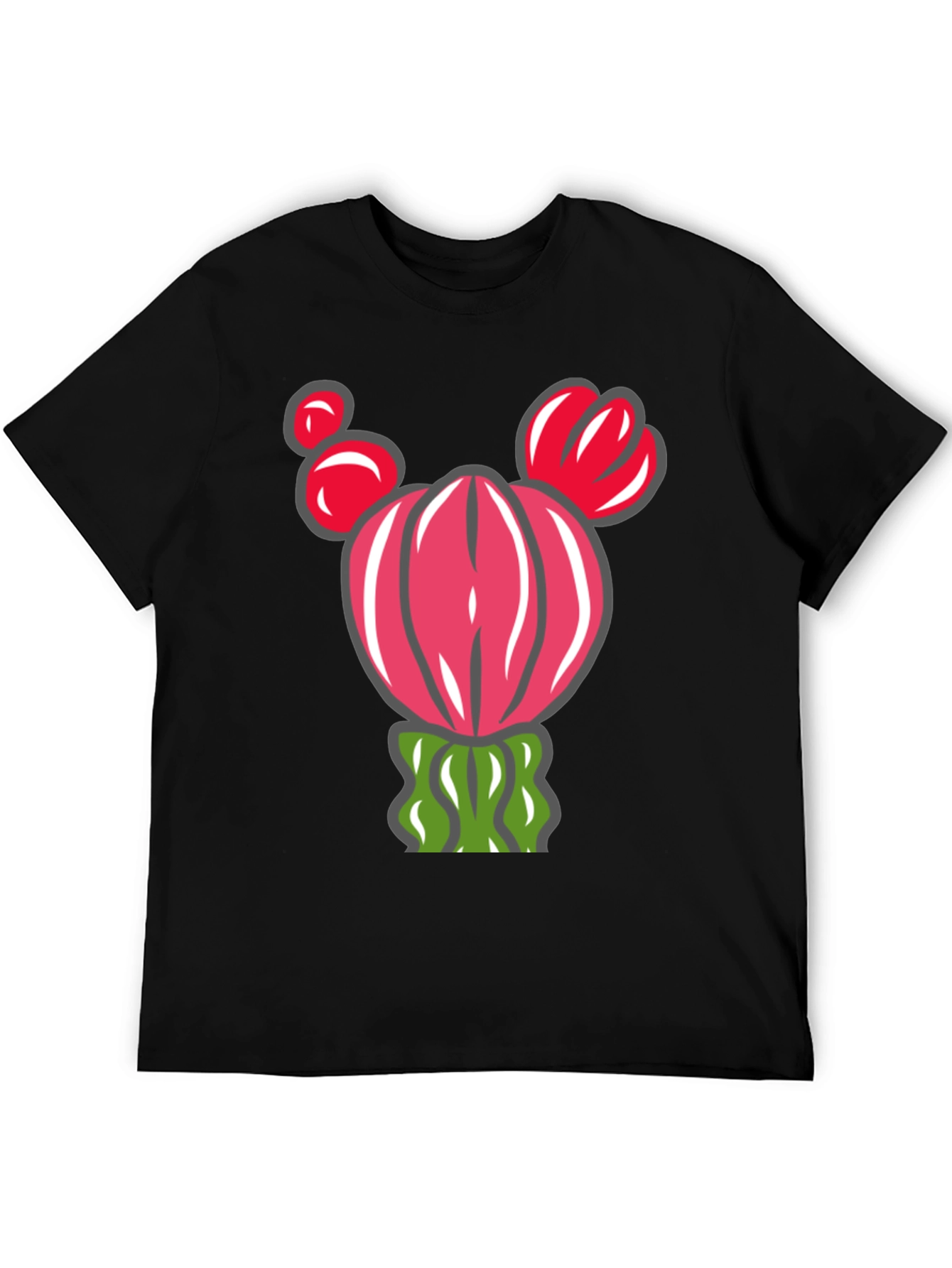 Black Cactus Graphic T-Shirt - Whimsical Desert Style view 5