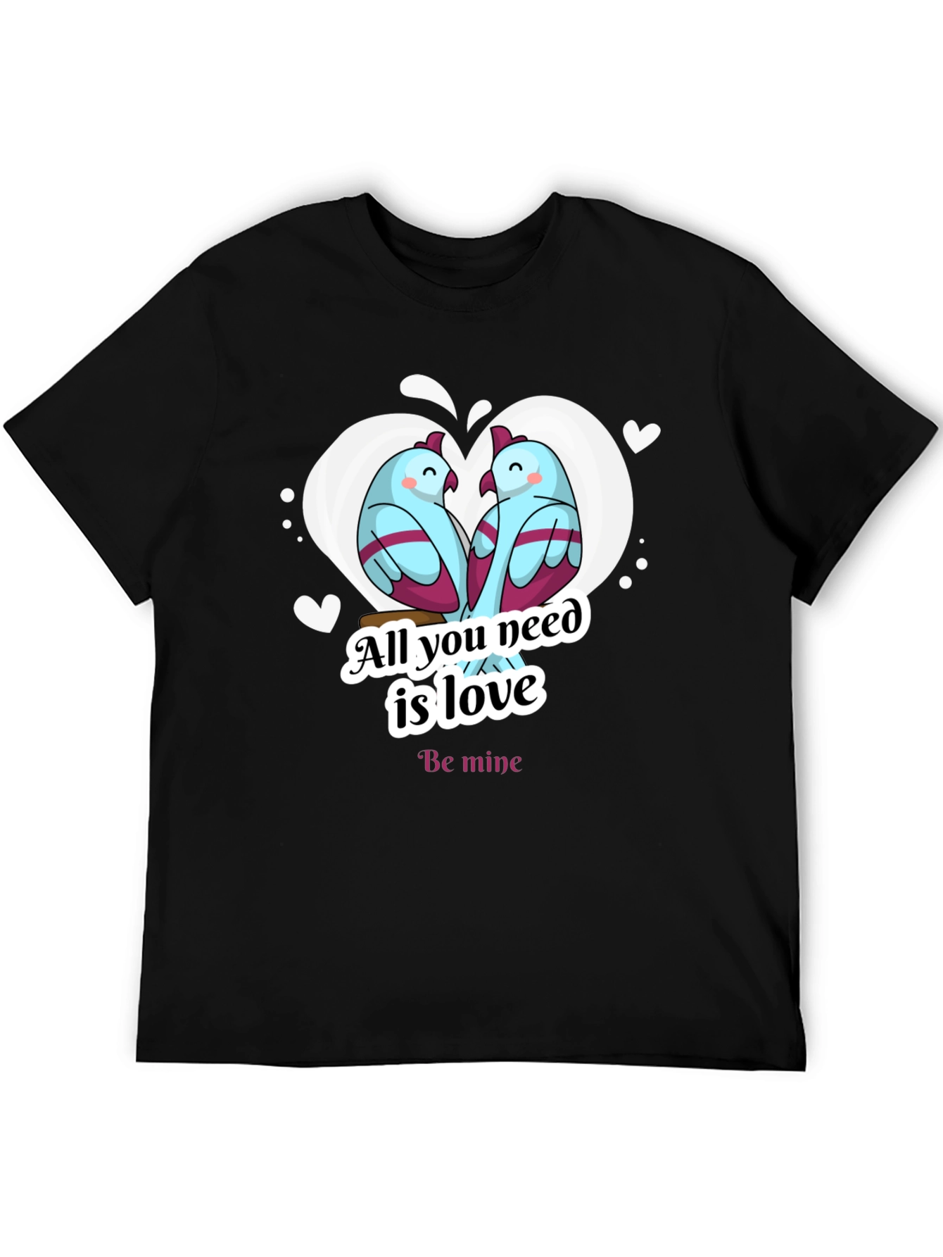 Black Love Birds T-Shirt - All You Need Is Love view 5