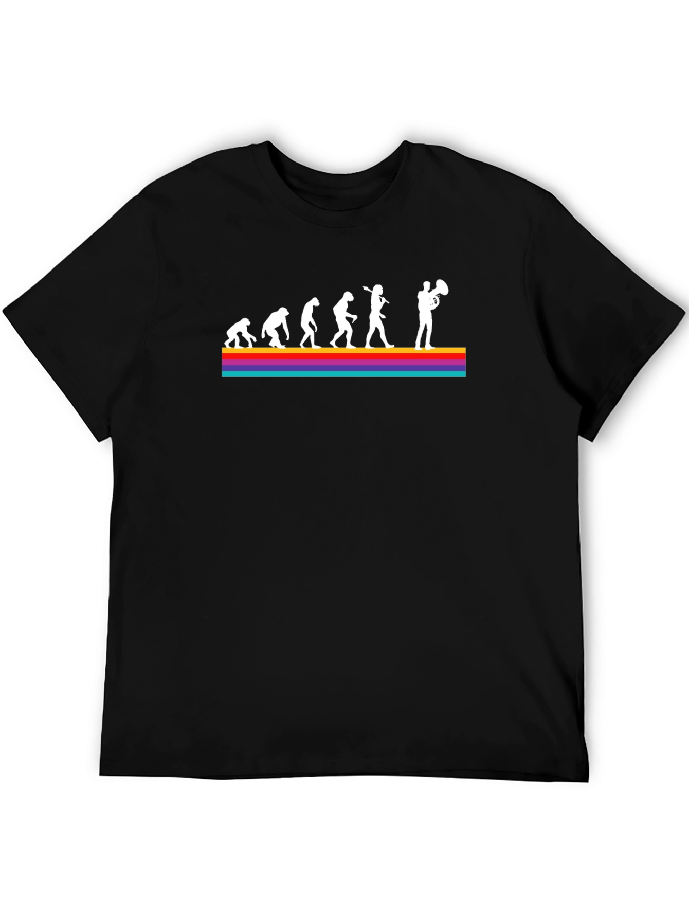 Black Evolution of Tuba Player Black T-Shirt view 5